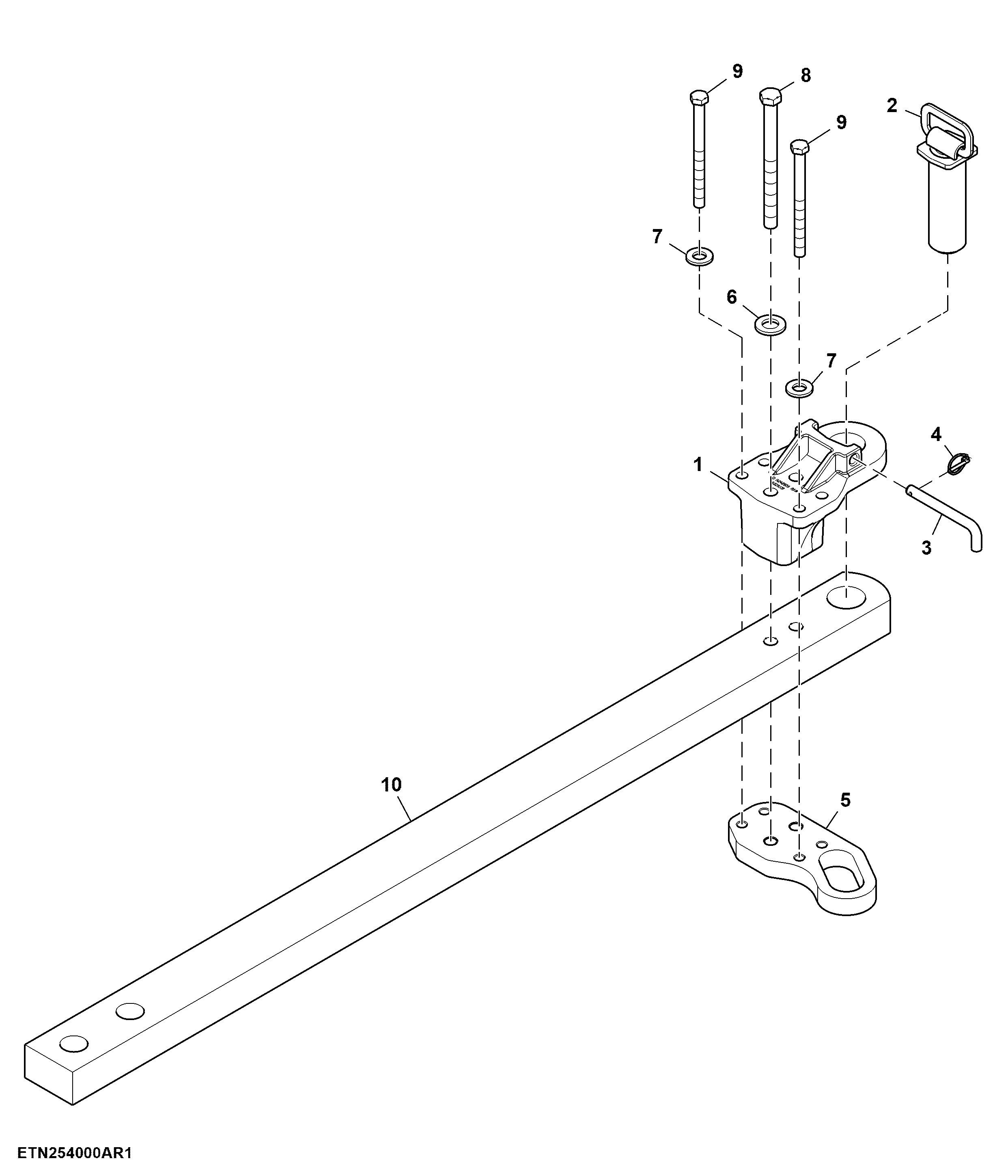 Drawbar, Category 5, W/O Convertible Drawbar Pin