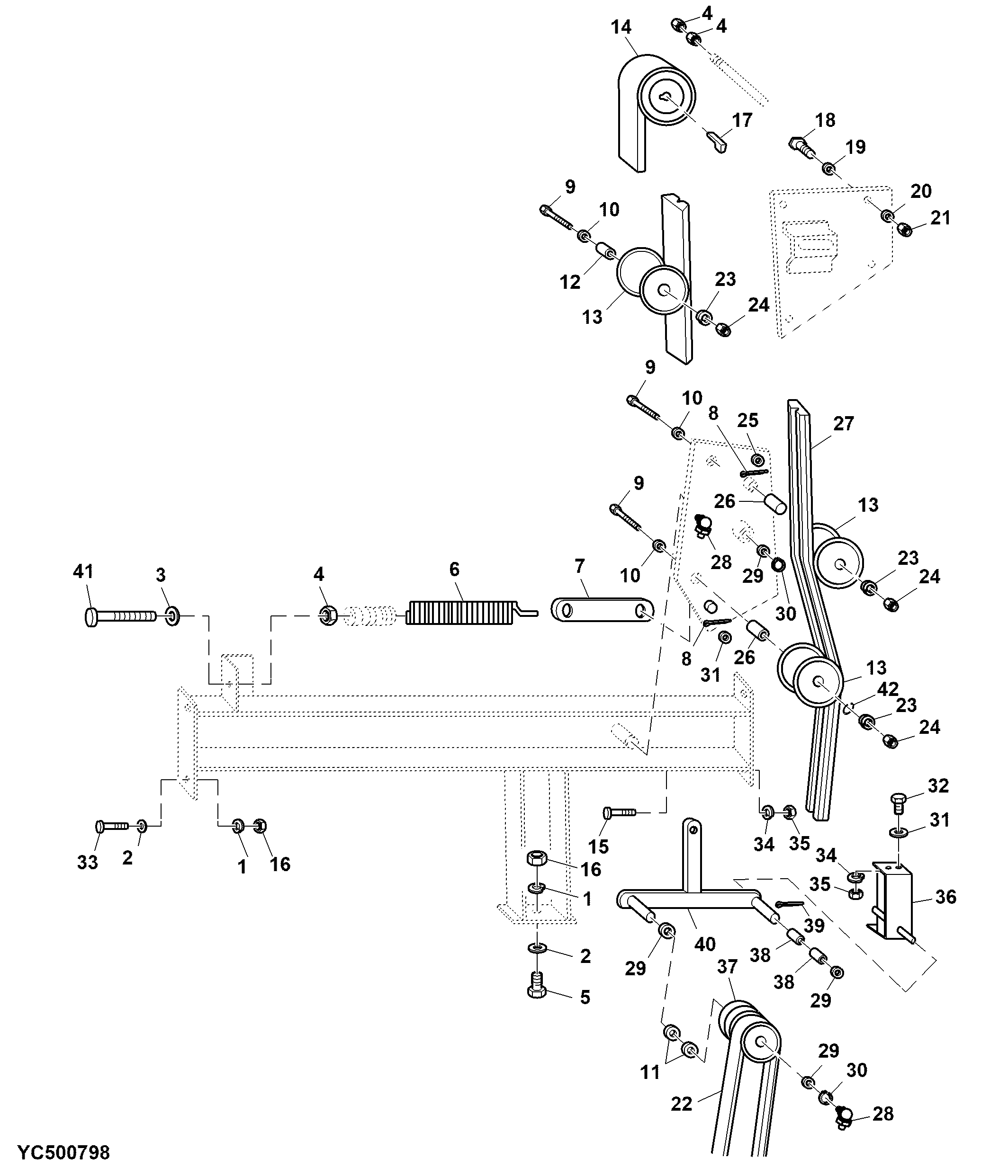 Countershaft Bracket, Tensioner Bracket, Tensioner Pulley
