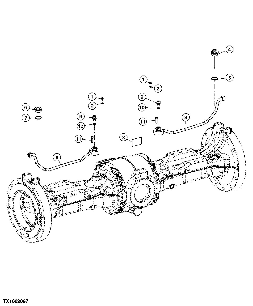 Axle Brake Tube Assembly with Standard Differential