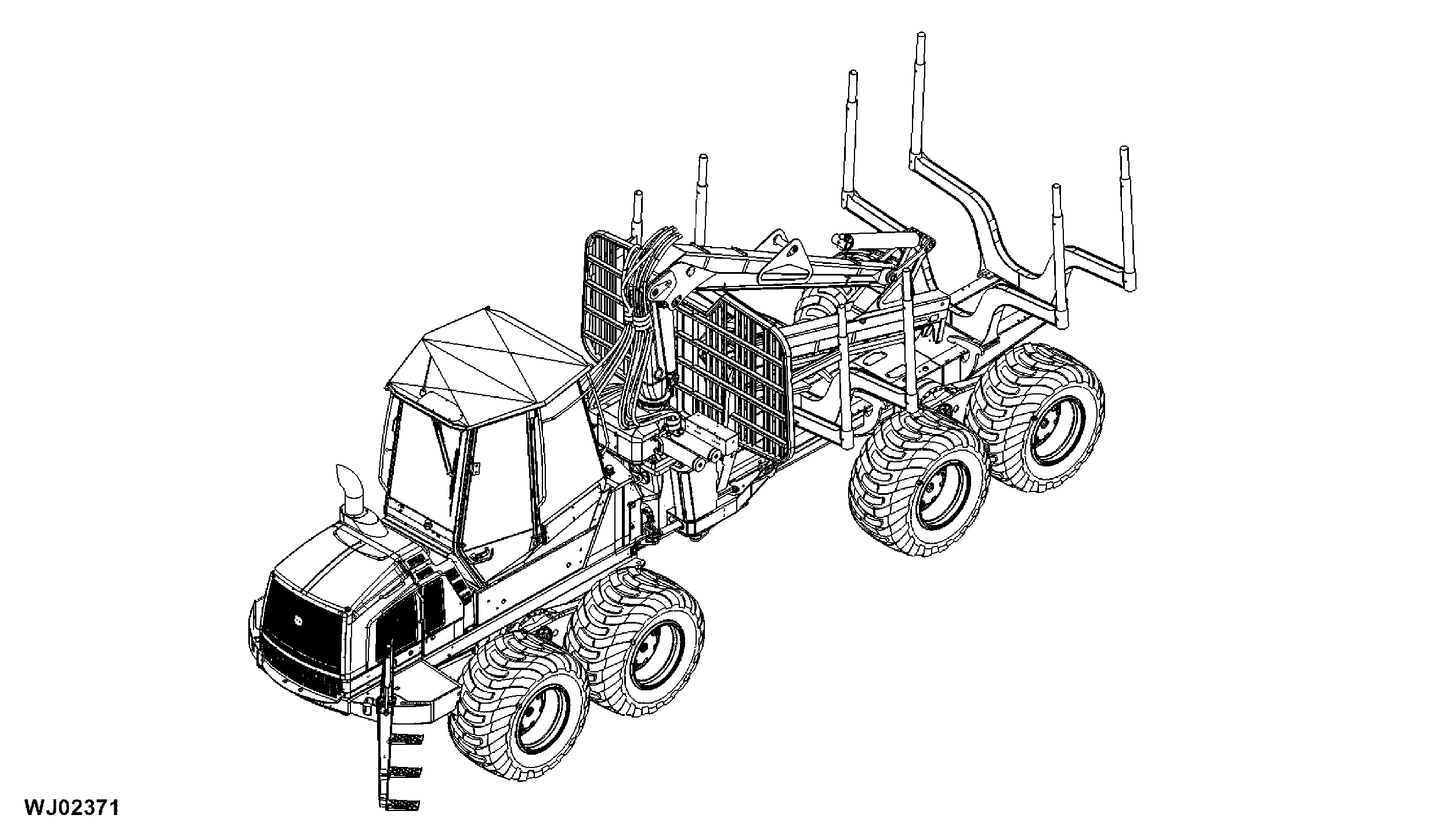 1910E Forwarder (PIN: 1WJ1910E_ _C001884- ), Tier 2, Fixed Cabin, Gen II, Grey