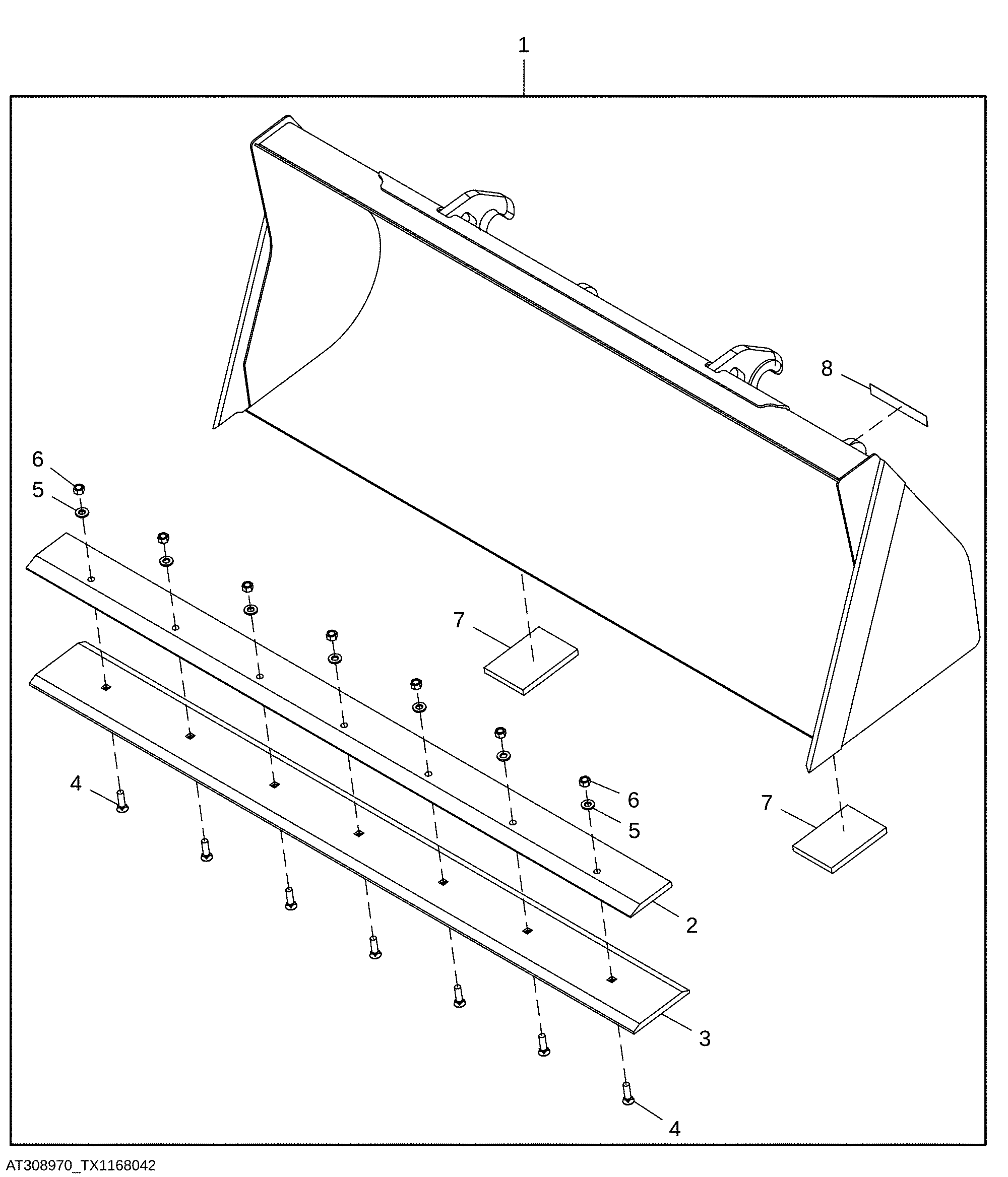 Heavy Duty Loader Coupler Bucket Kit with Reversible Cutting Edge 0.86 m³ (1.13 yd³) 2.18 m (86.00 in)