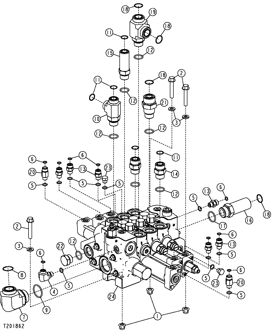 Three Spool Loader Control Valve (594433 - )