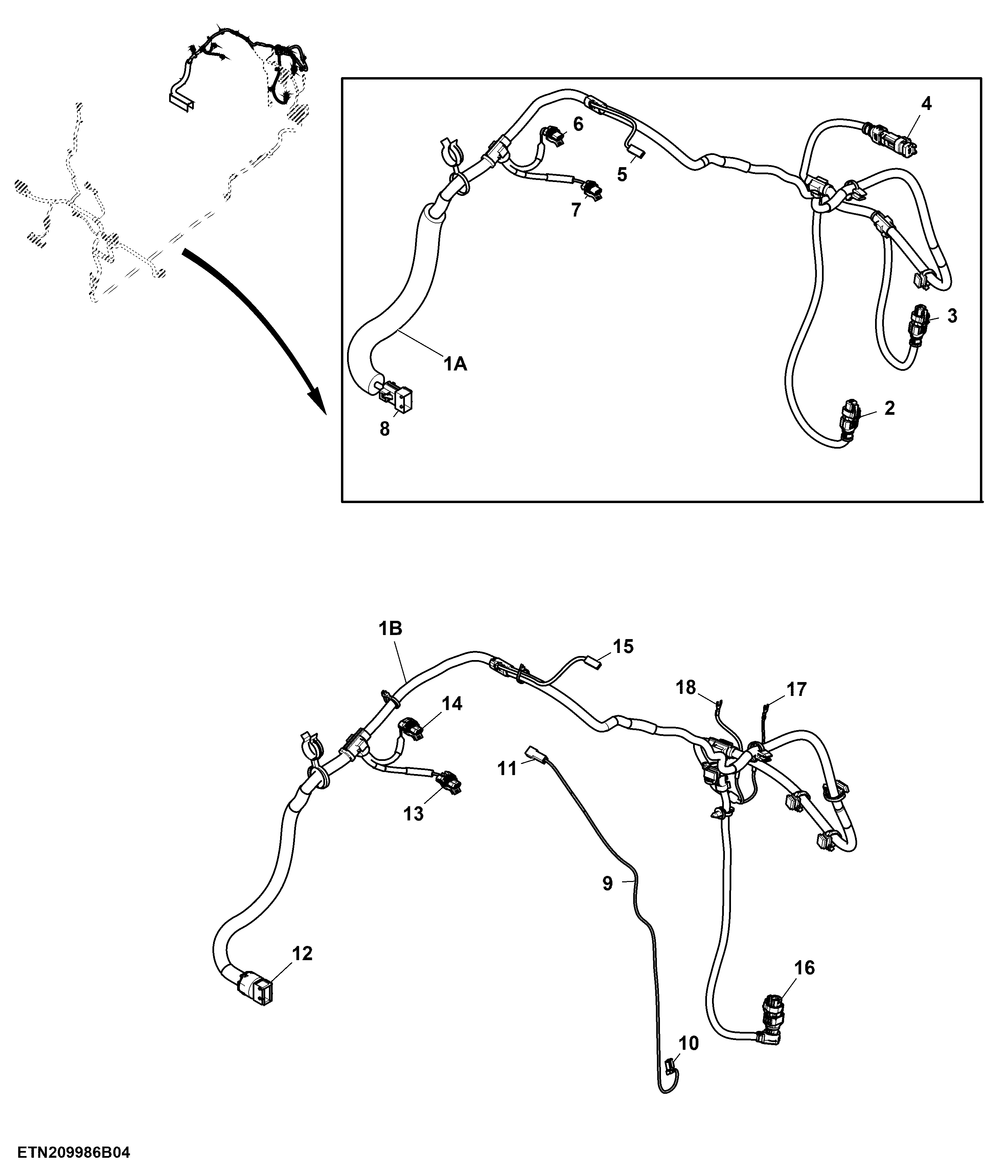 Wiring Harness, Front Chassis, W/ Front Controller, M50 (4/4)