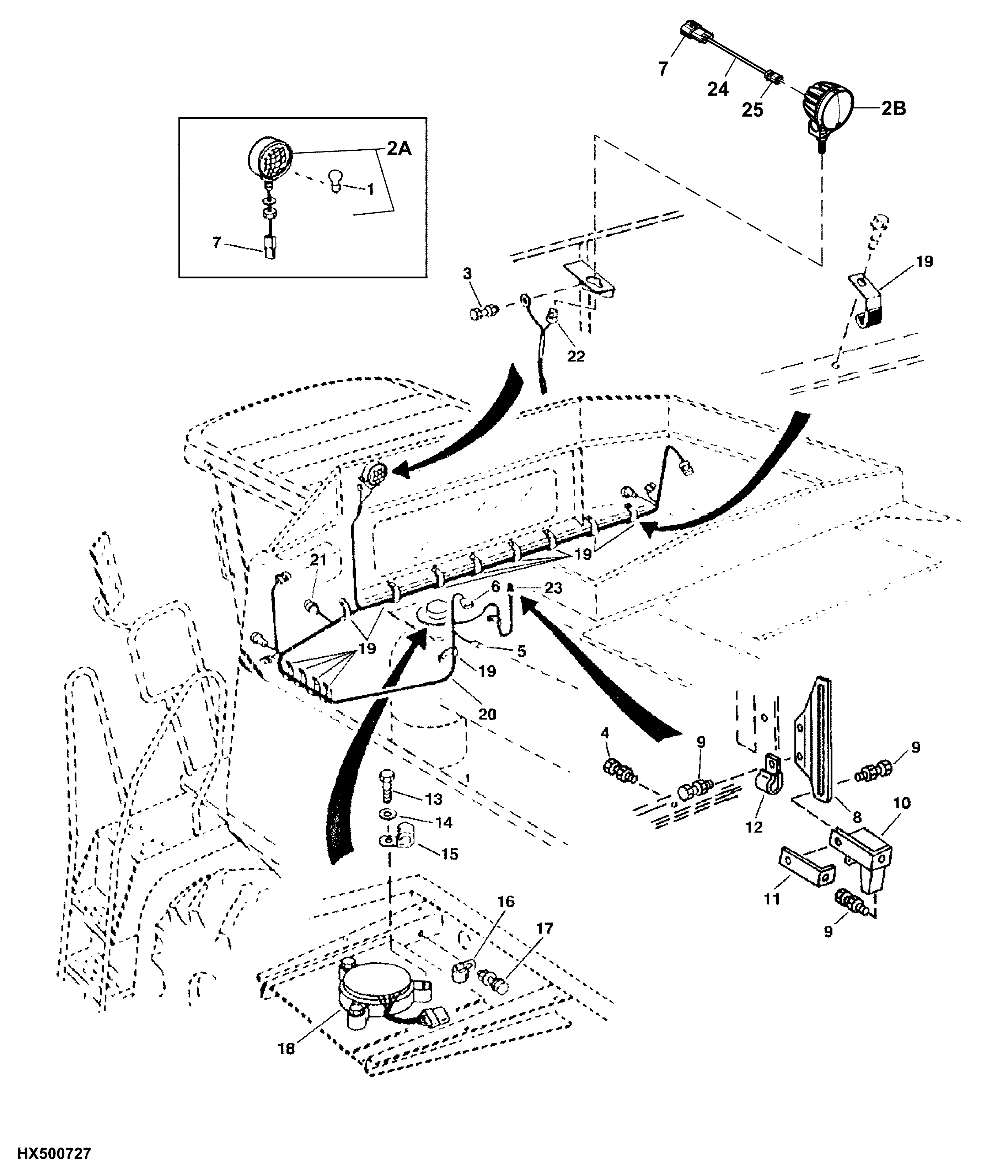 Grain Tank Wiring Harness, Light, Limit Switch and Level Monitor