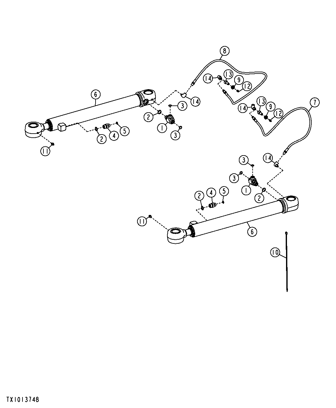 Steering Cylinder Fittings and Lubrication Hoses