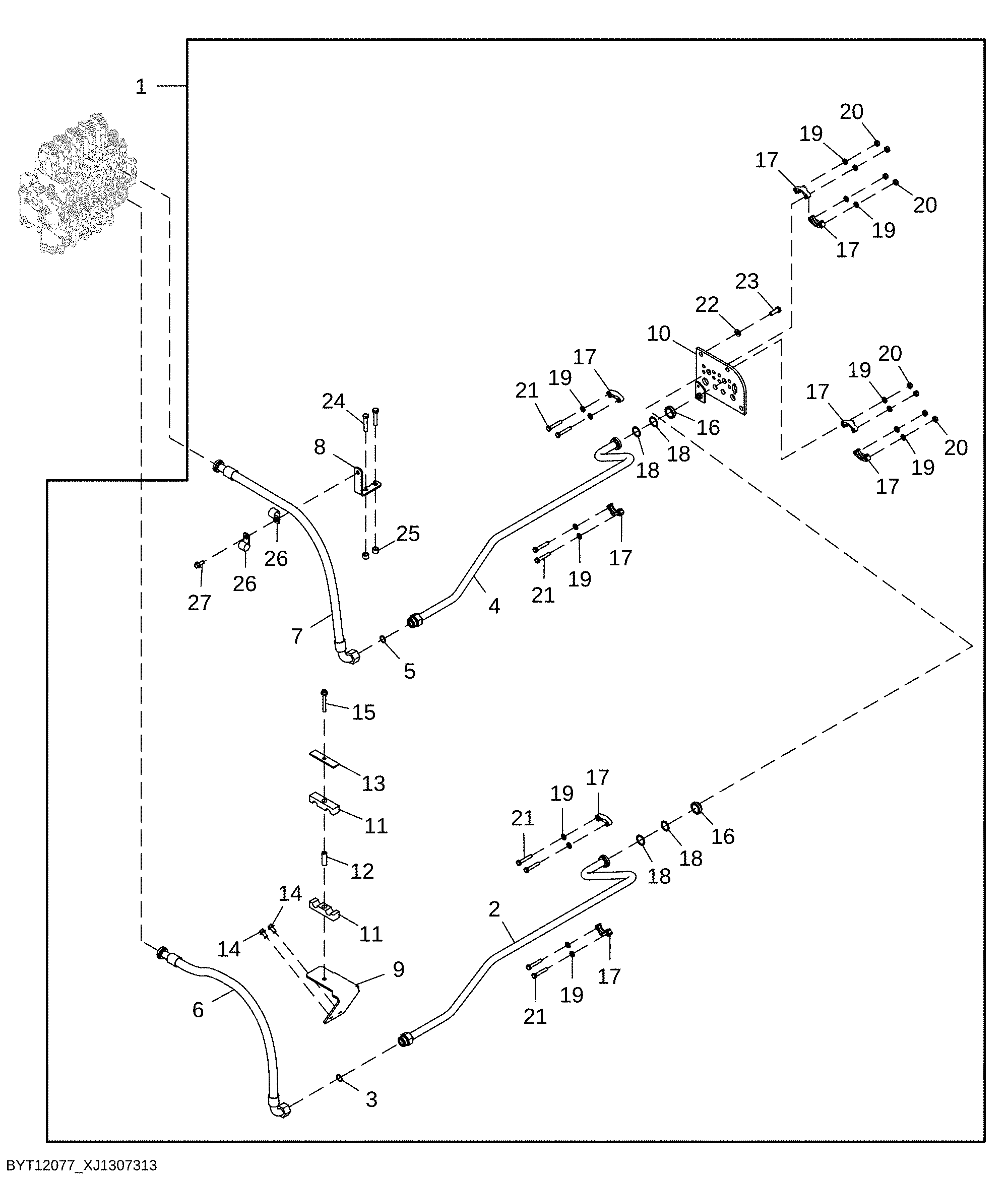 Fifth Section Rear Auxiliary Plumbing Kit (397847 - )
