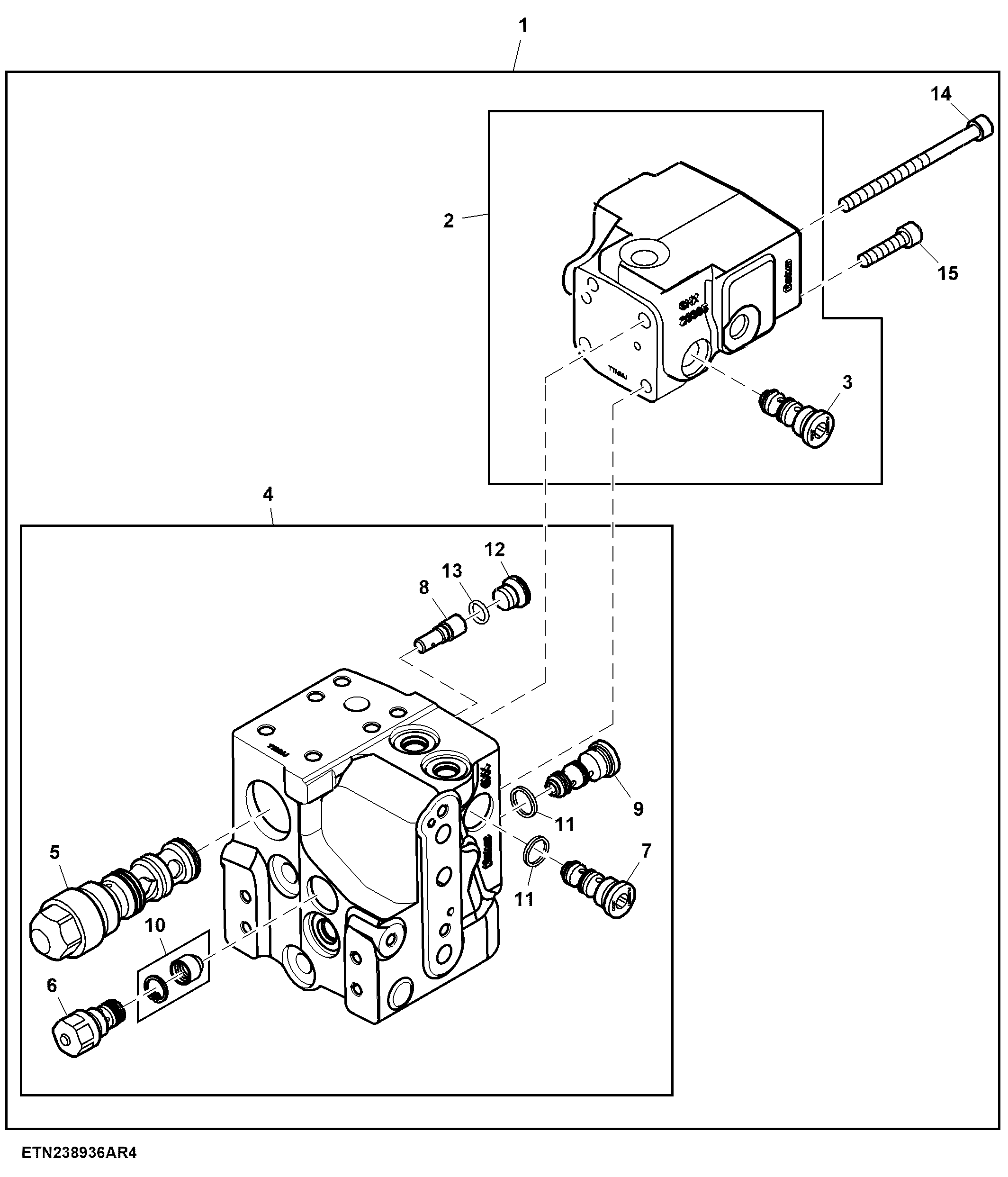 Valve, Priority 2 + 3, W/ PFC-Hydraulics, W/ Power Fill Brake