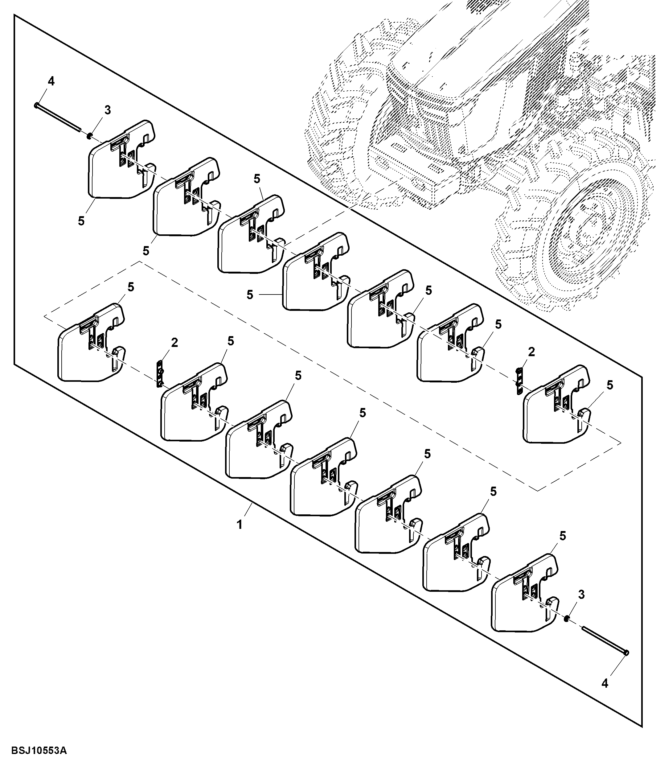 Front Counterweight, 14 QuikTach™, Attachment