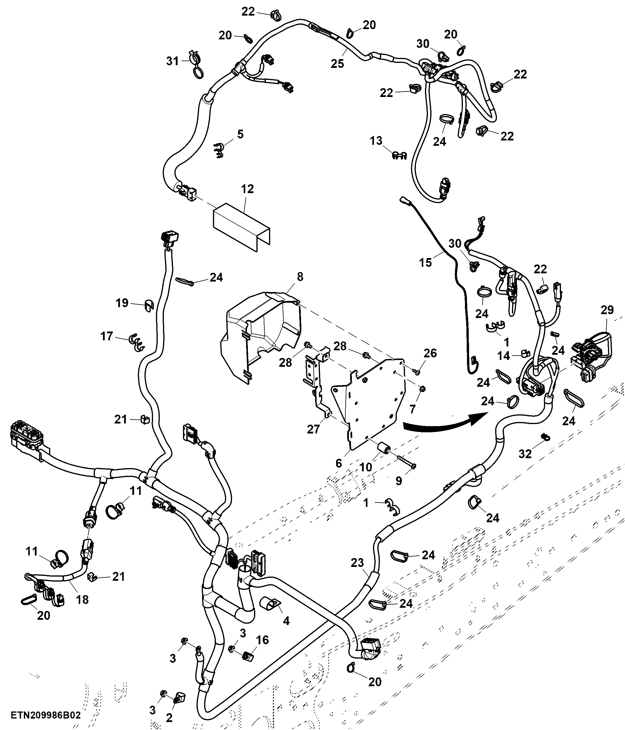 Wiring Harness, Front Chassis, W/ Front Controller, M50 (1/4)