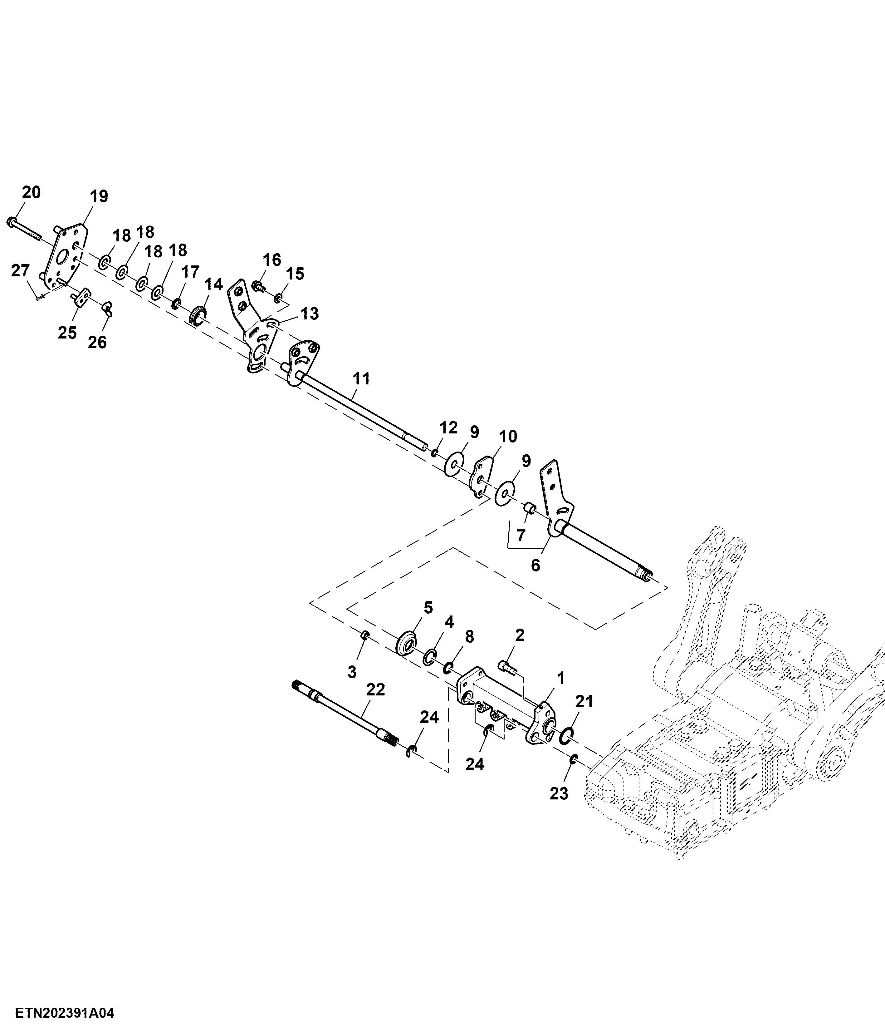 Rockshaft, Control Linkages, W/ EQRL W/ ILC