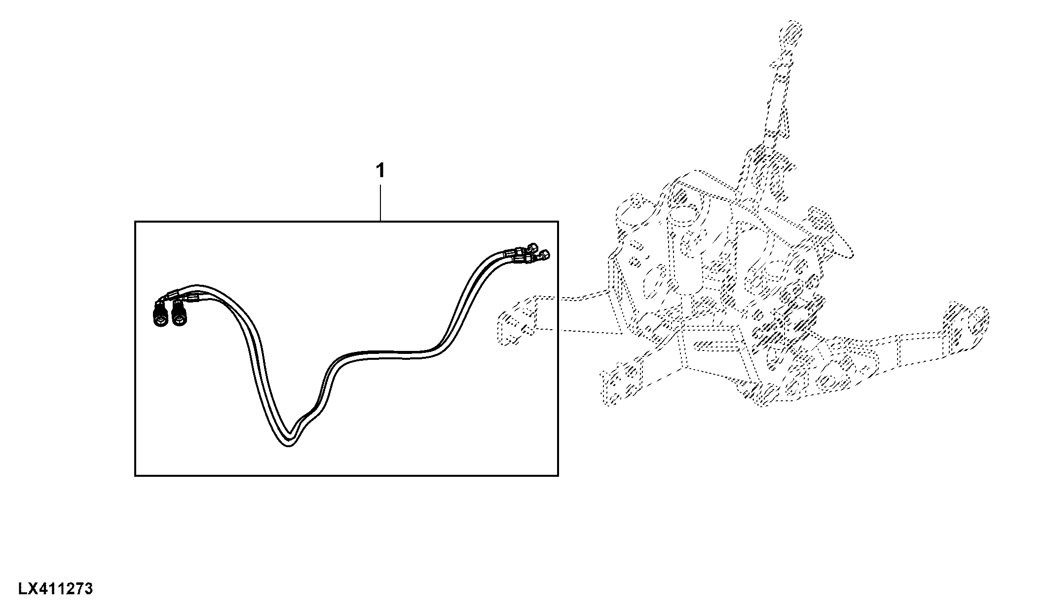 Hydraulic Oil Lines, Front Hitch, W/ Electronic Distributor