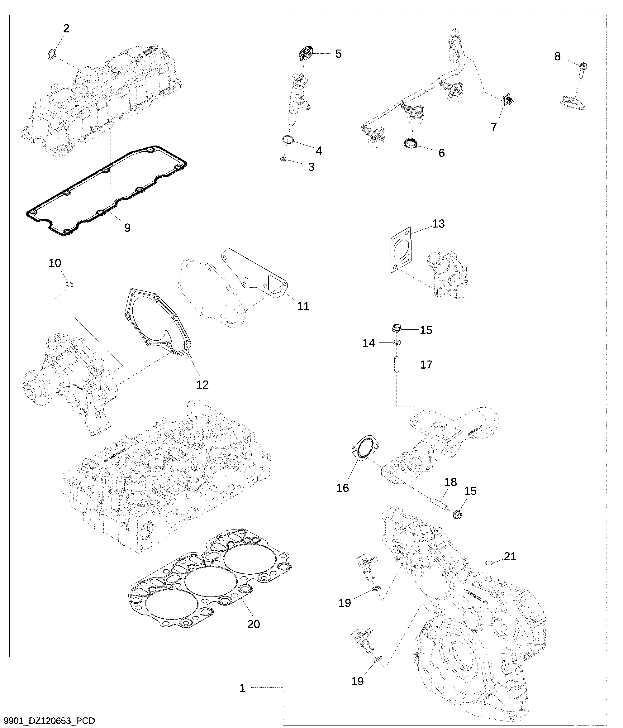 9901 Cylinder Head Removal Gasket Kit (1/2)