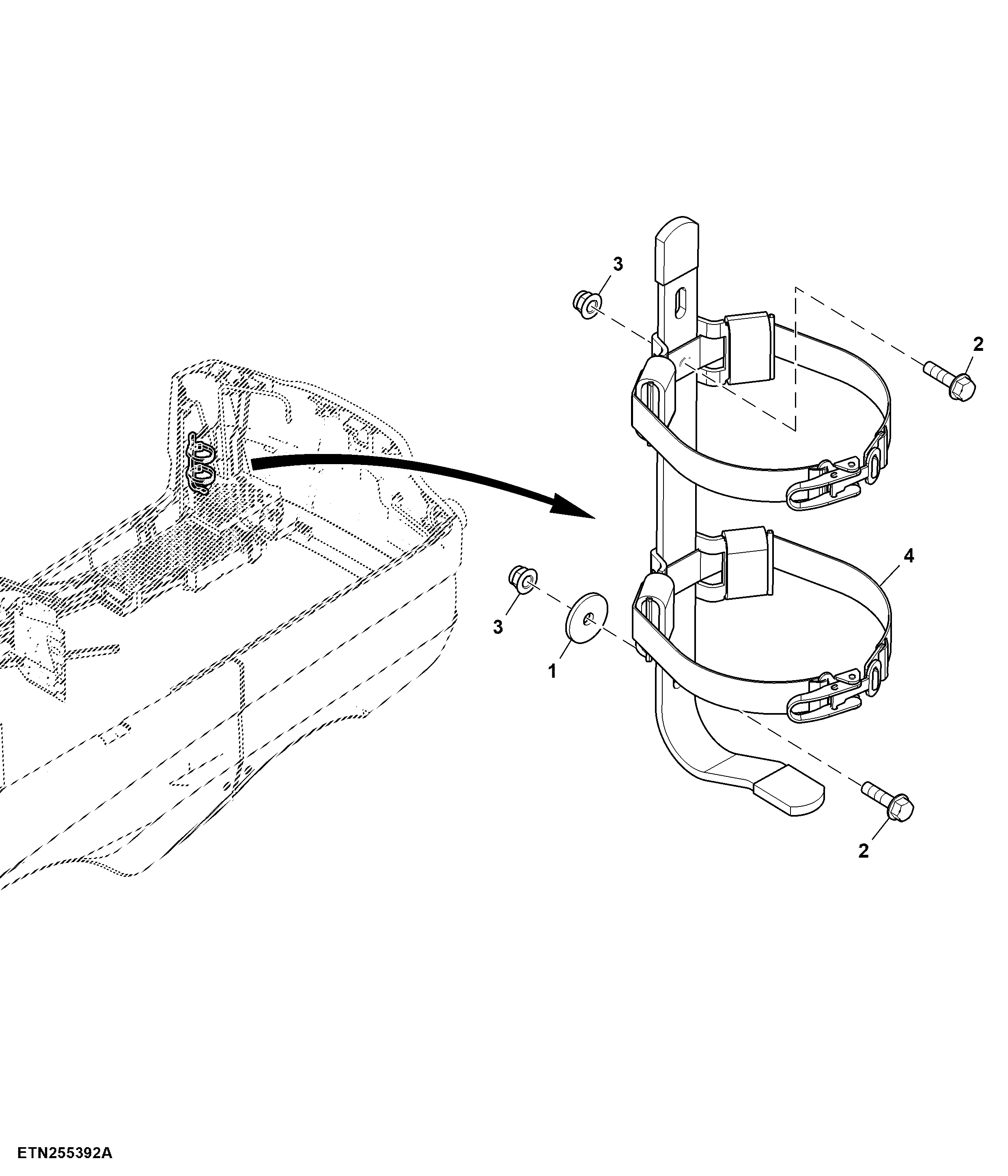 Fire Extinguisher Support, Engine Platform (815001 - 820000)