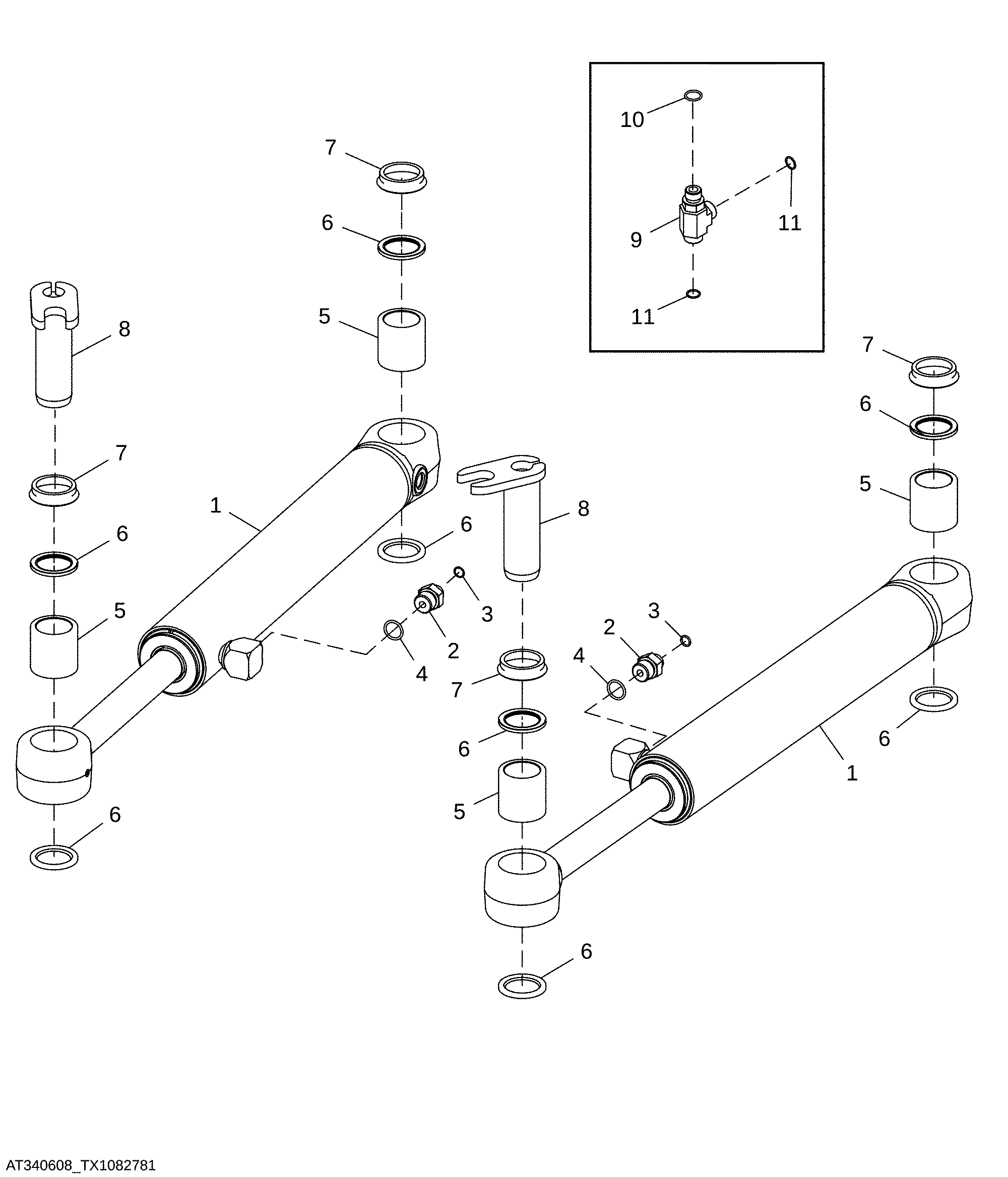 Steering Cylinders with NeverGrease™ Pin Joints