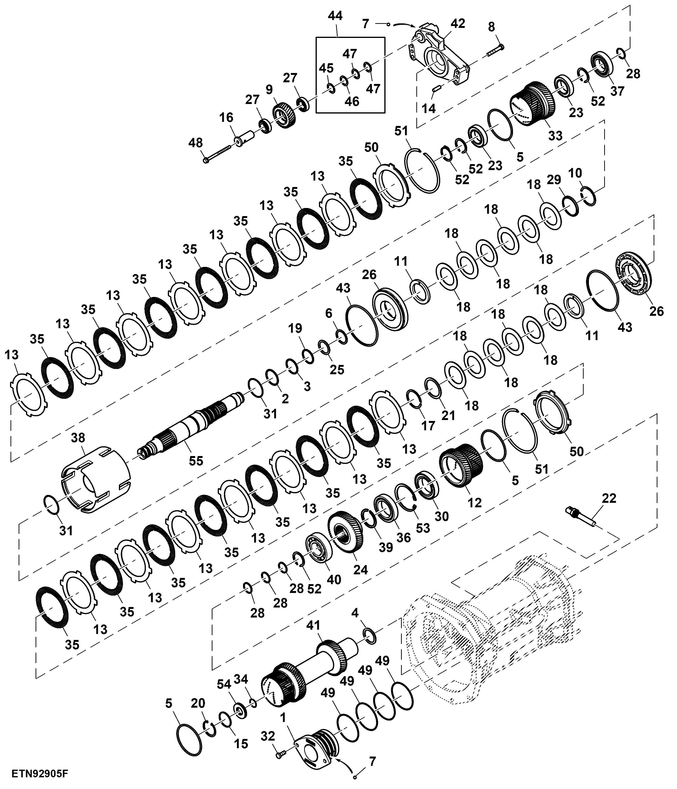 Pinion Shaft, High-Low Countershaft, PowrReverser™
