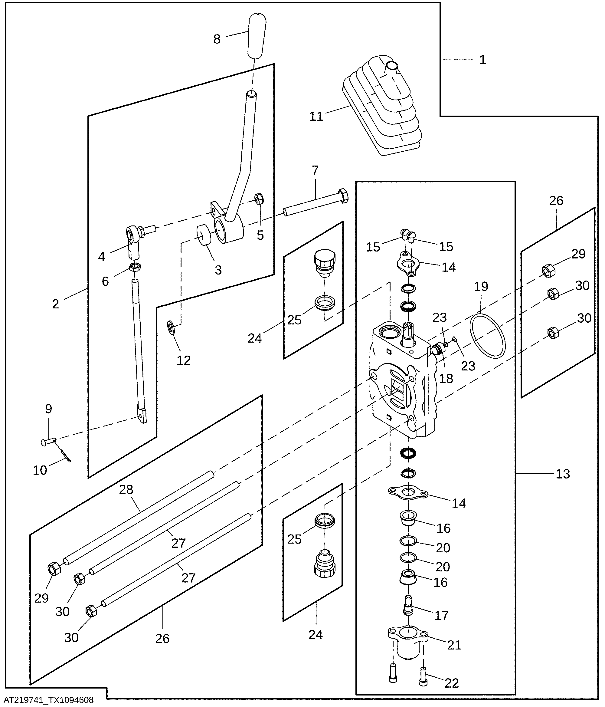 Auxiliary Valve with Linkage, Fifth Function