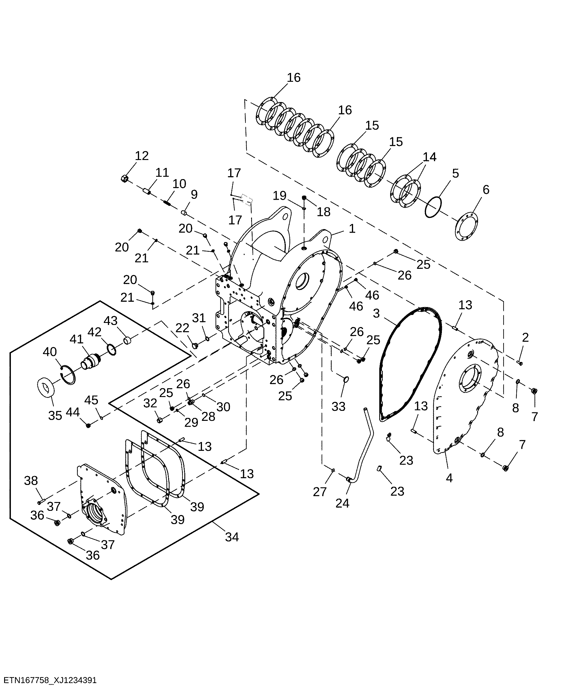 Housing and Front Cover, 4000 Winch (677801 - )