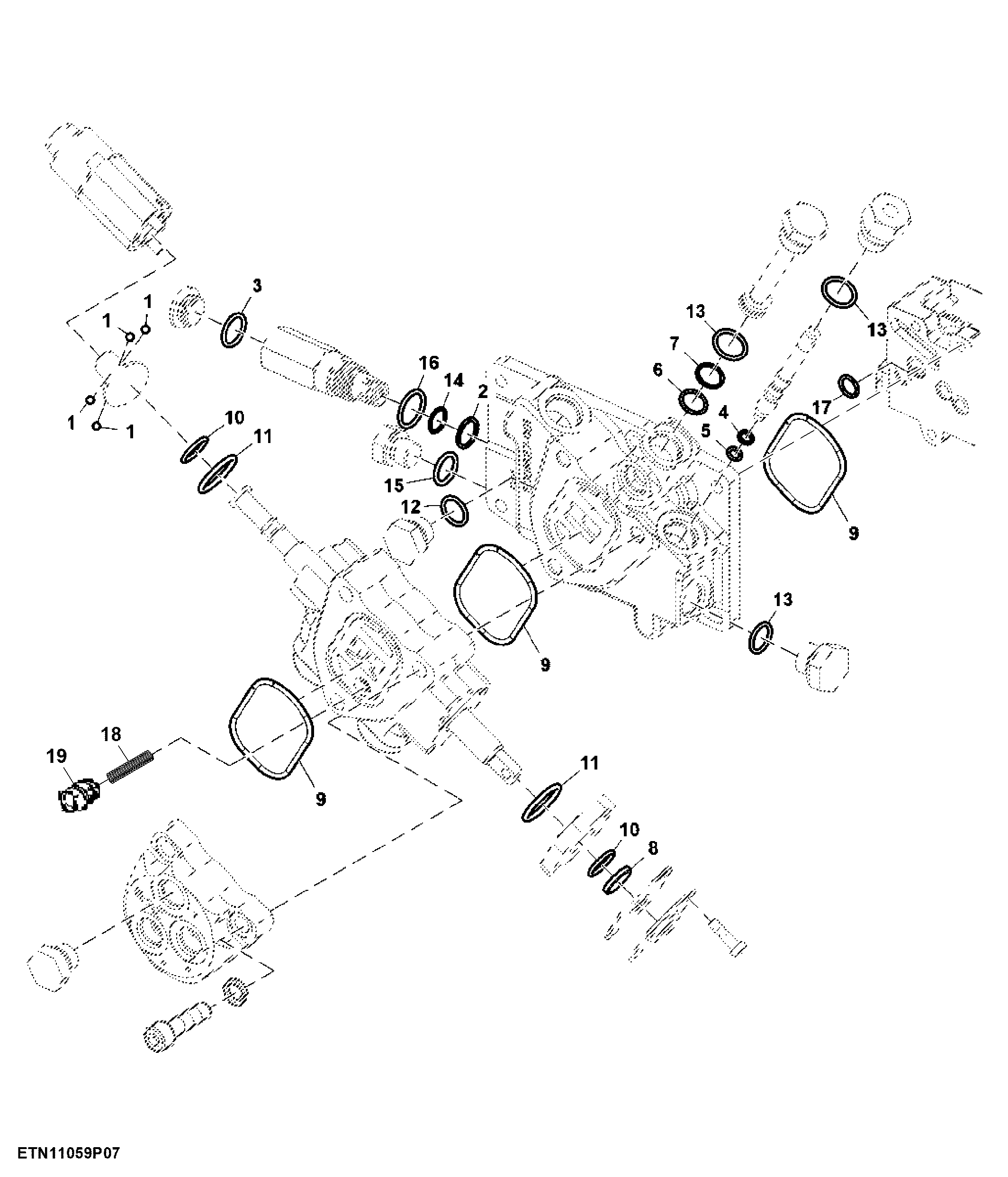 Seal Kit, Rockshaft Control Valve, W/O EQRL, W/ SCV