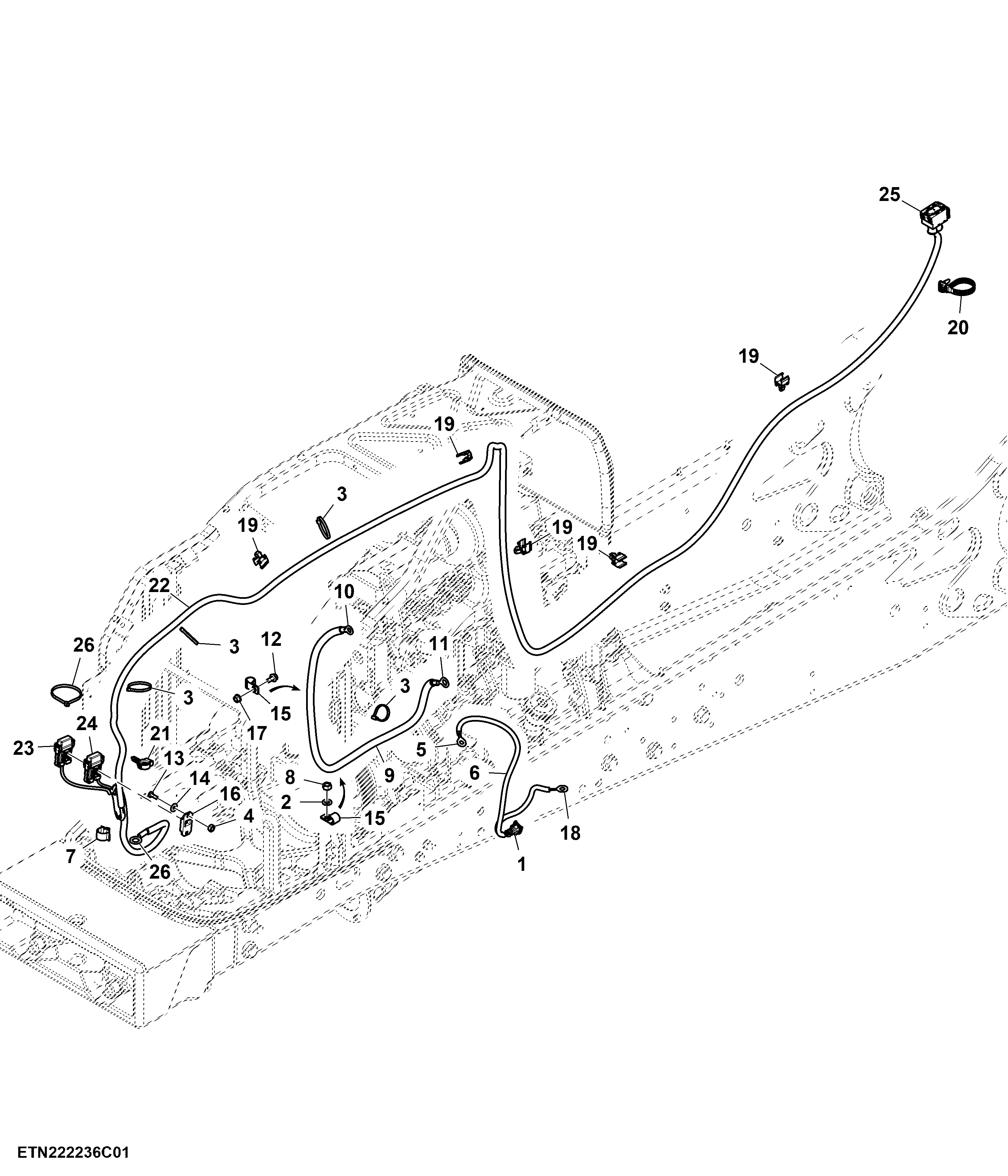 Engine Wiring Harness, W/ A/C Compressor (1/2)