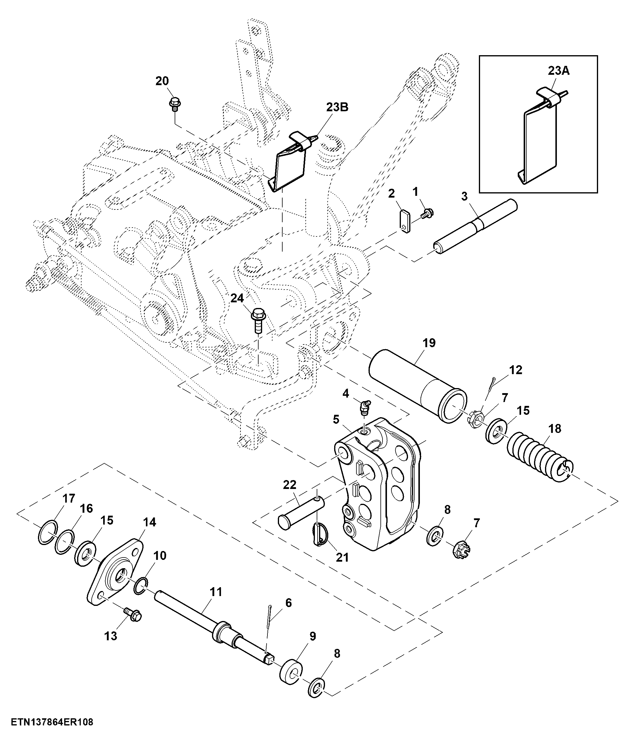 Top Link Bracket, W/ Park Brake (For Mexico)