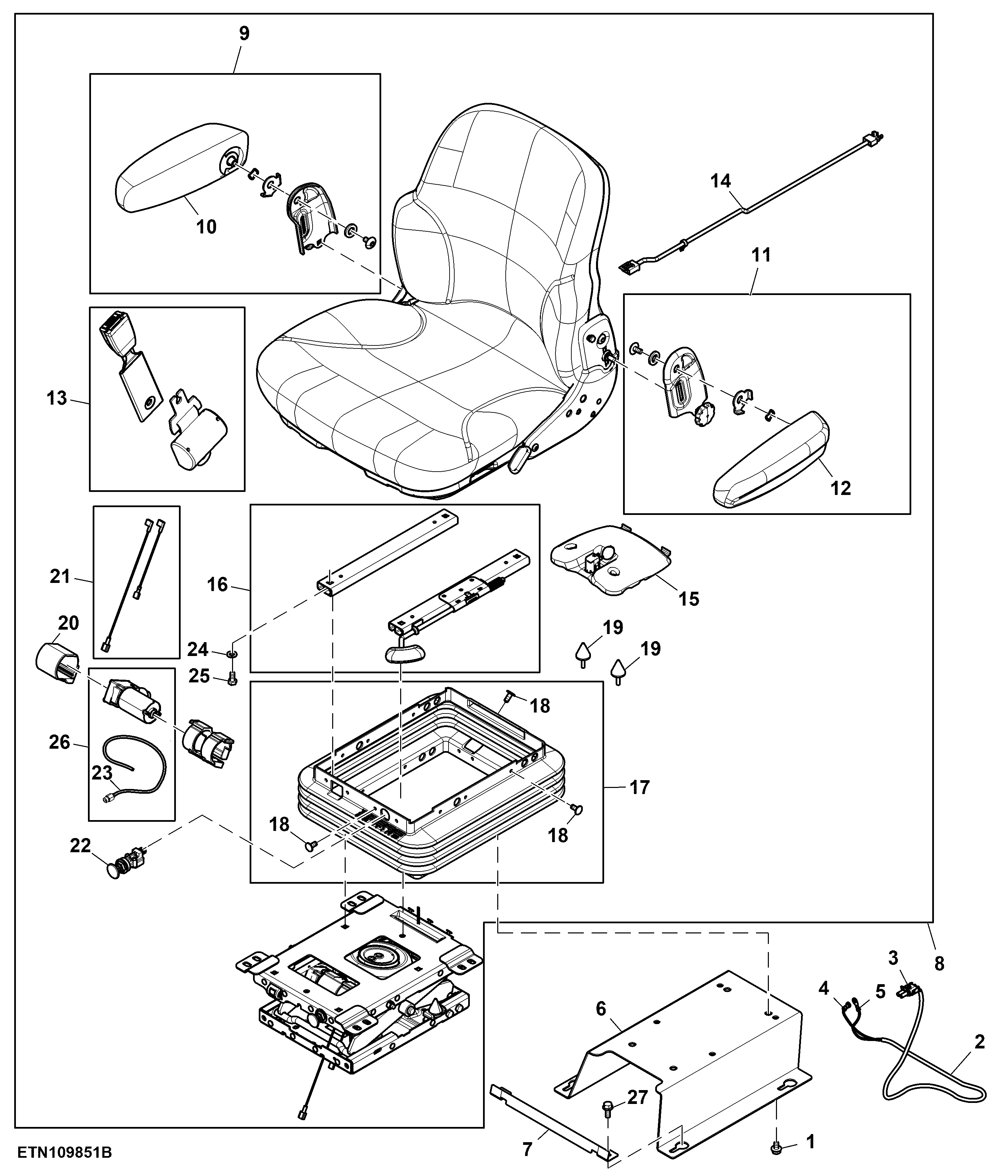 Seat Assembly, Air Suspension, Cab (XXXXXX - )