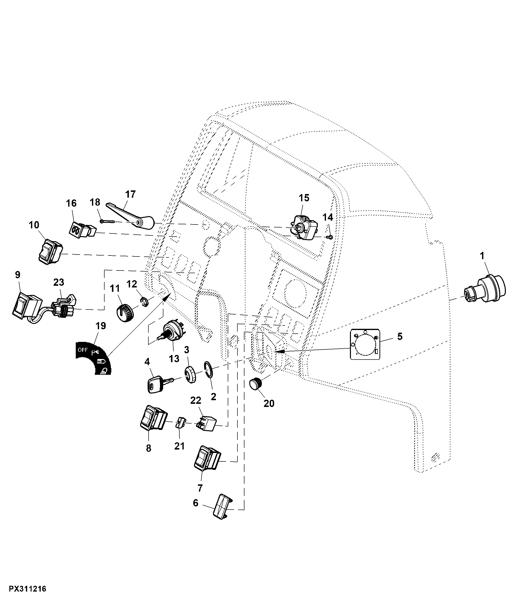 Console Controls / Switches, OOS ( - 009999)