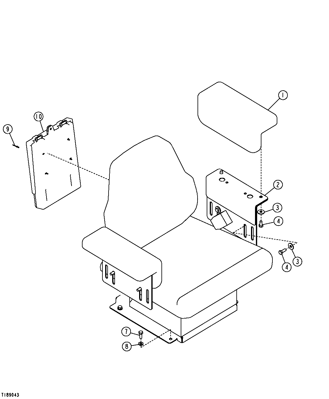 SEAT ARMREST AND OPERATOR MANUAL HOLDER (DELUXE/AIR SUSPENSION)