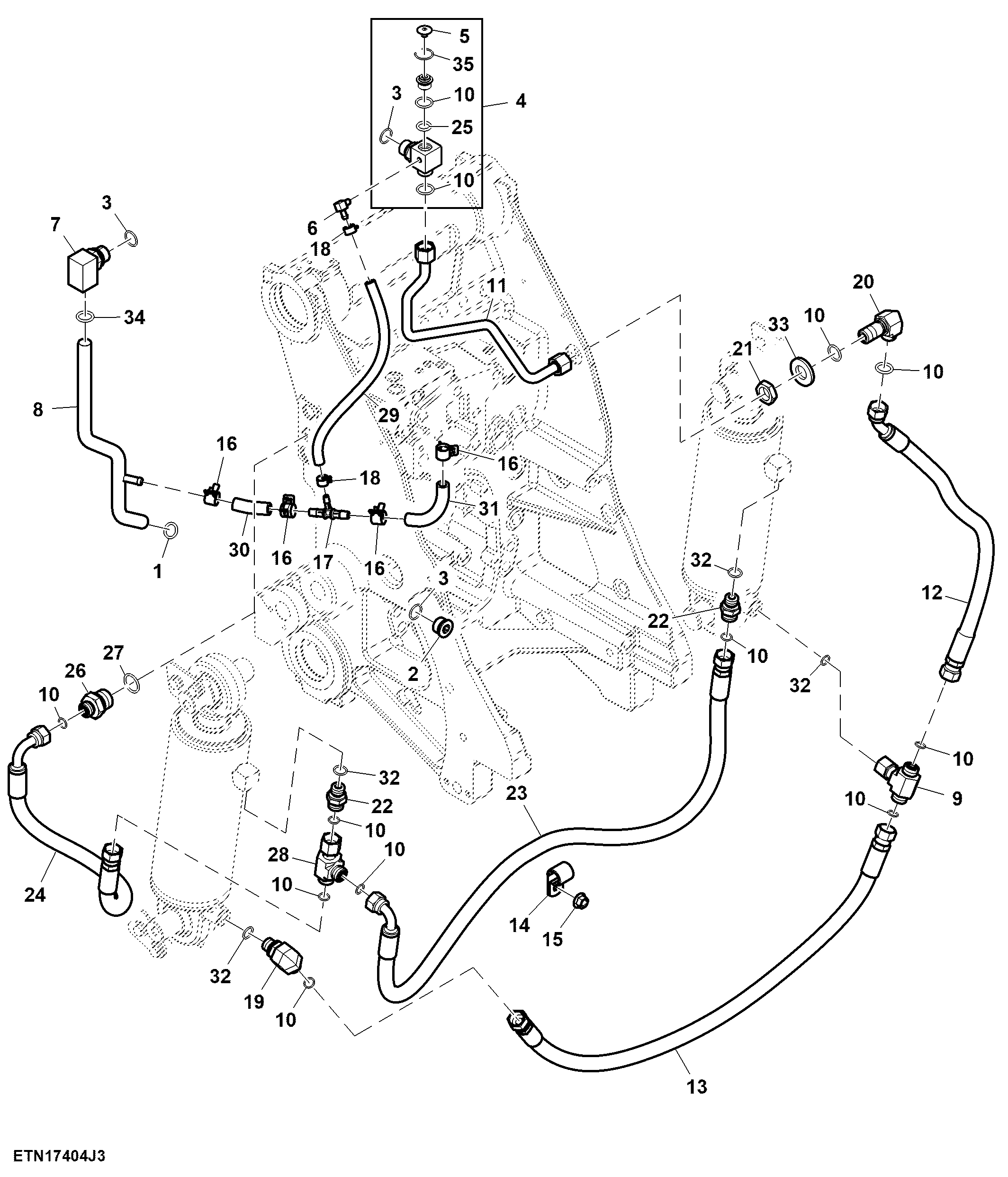 Lift Cylinder Lines, Double Acting Cylinders
