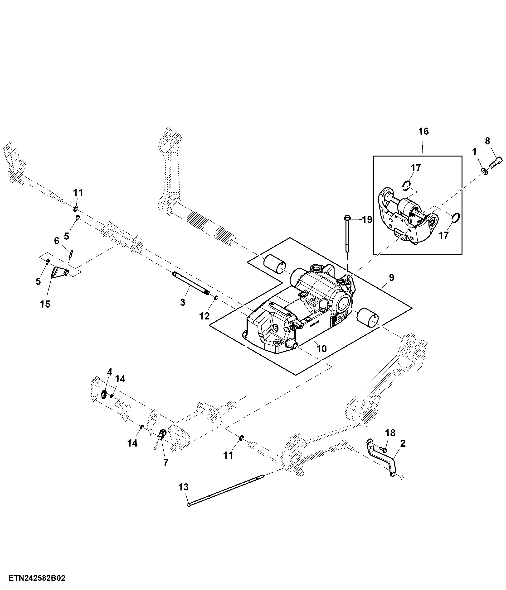 Rockshaft Housing, W/ Mechanical Quick Release Linkage