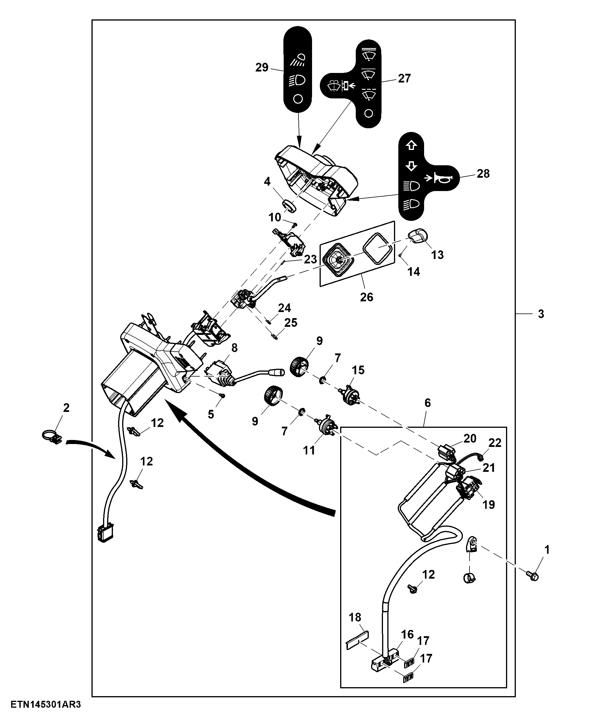 Steering Column Module, W/ LH Reverser, IVT™, FT4 Engine (917000 - )