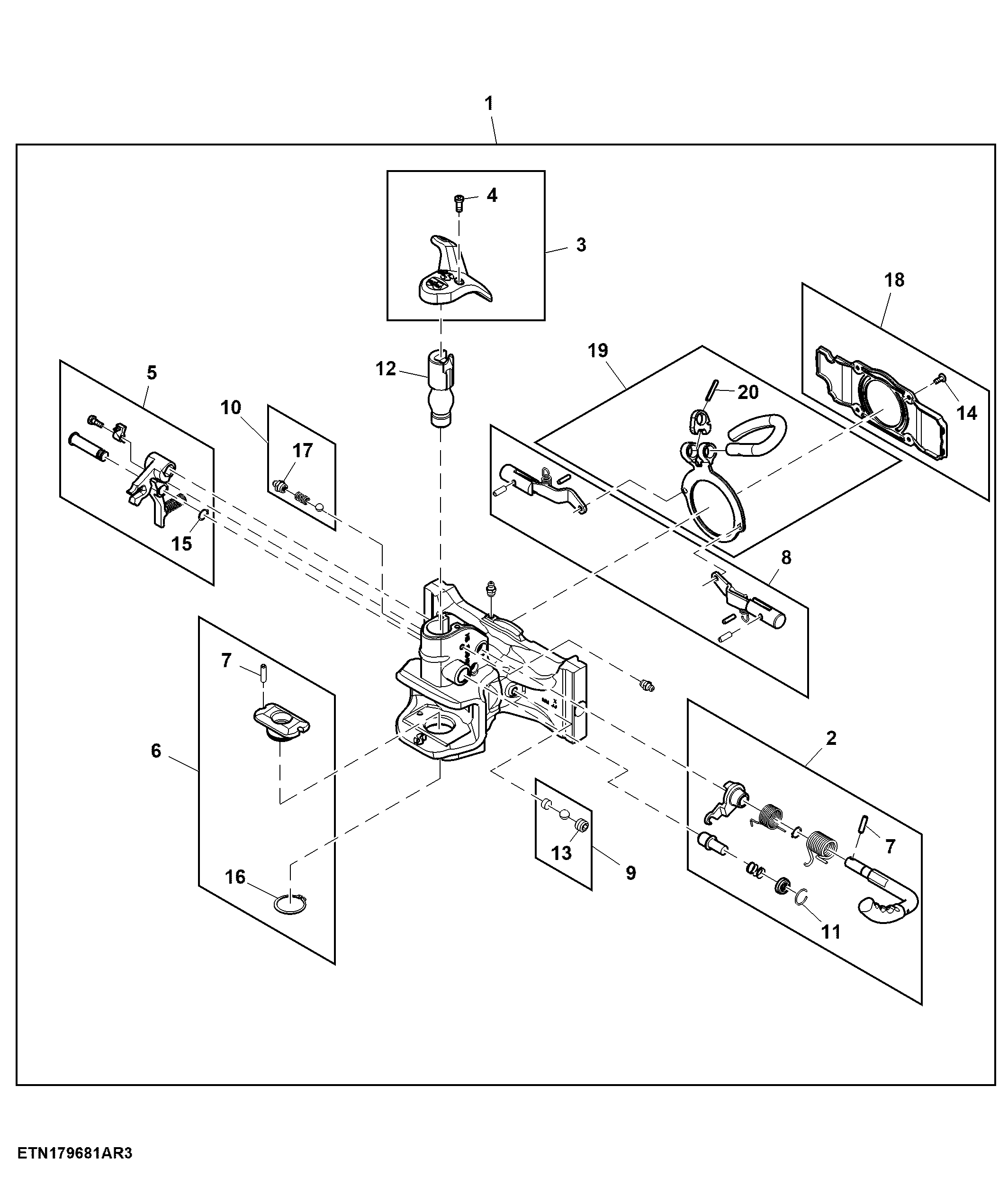 Wagon Hitch, Automatic, Height Adjustable (For EU)