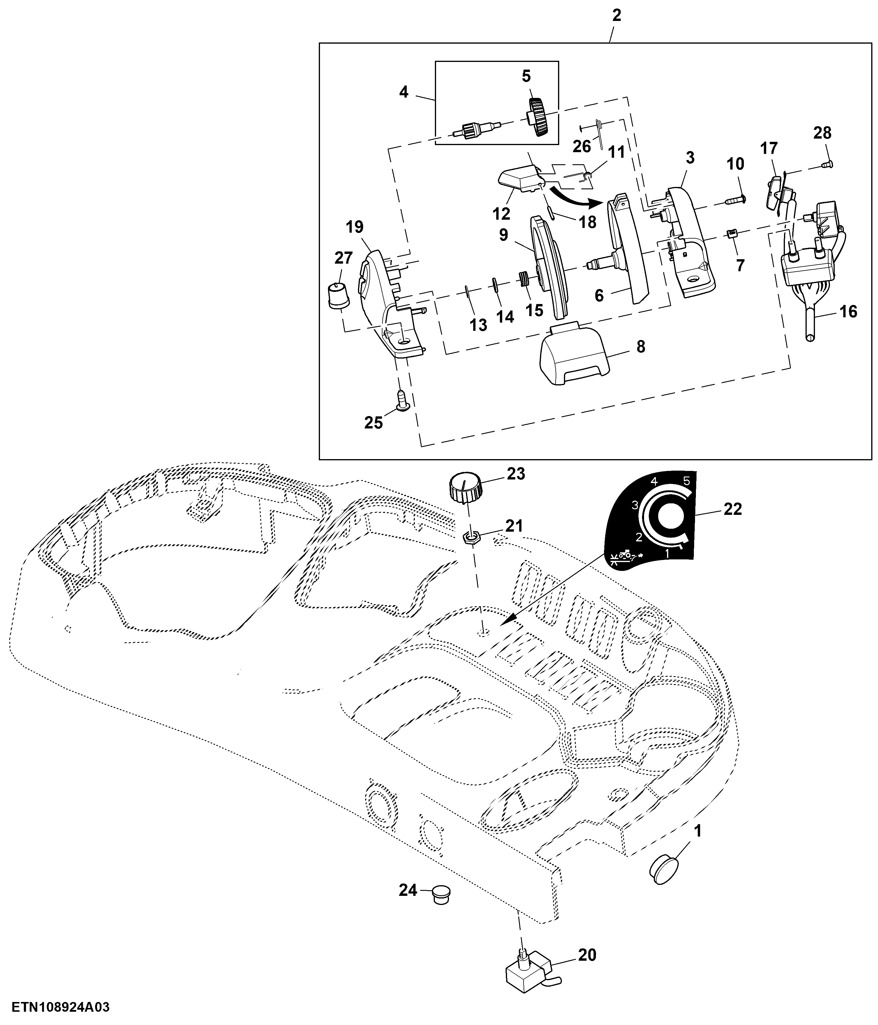 Rear Hitch Controls, Electro-Hydraulic, Cab