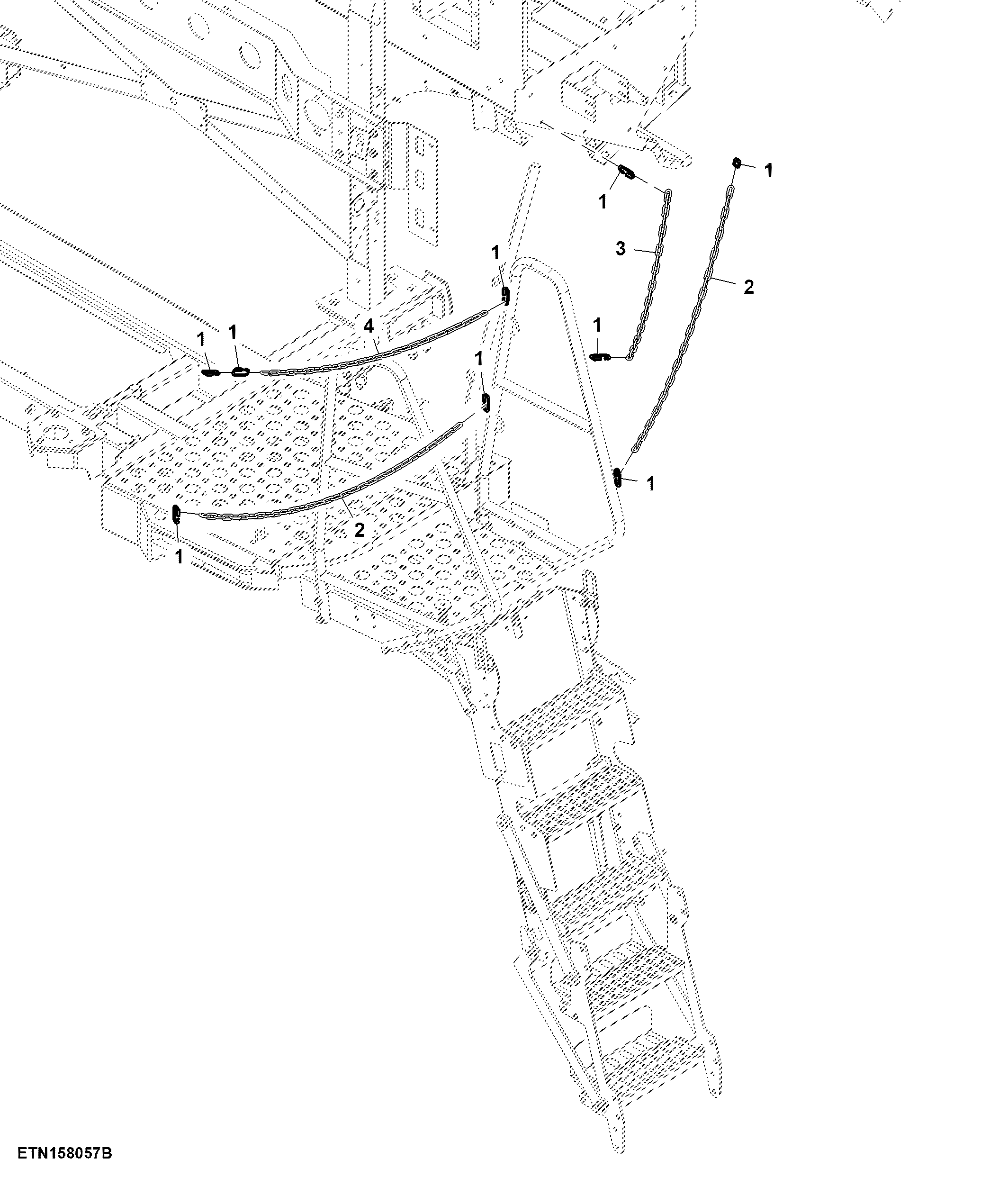 Ladder Extension Safety Chains, Single Tire
