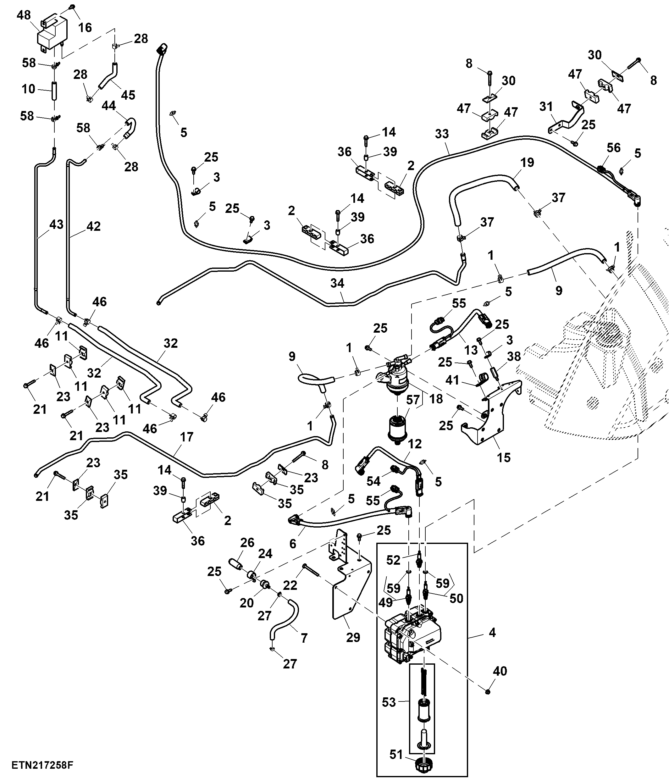 DEF Lines and Pump, Size 5, FT4/ Stage 5 Engine ( - 927000)