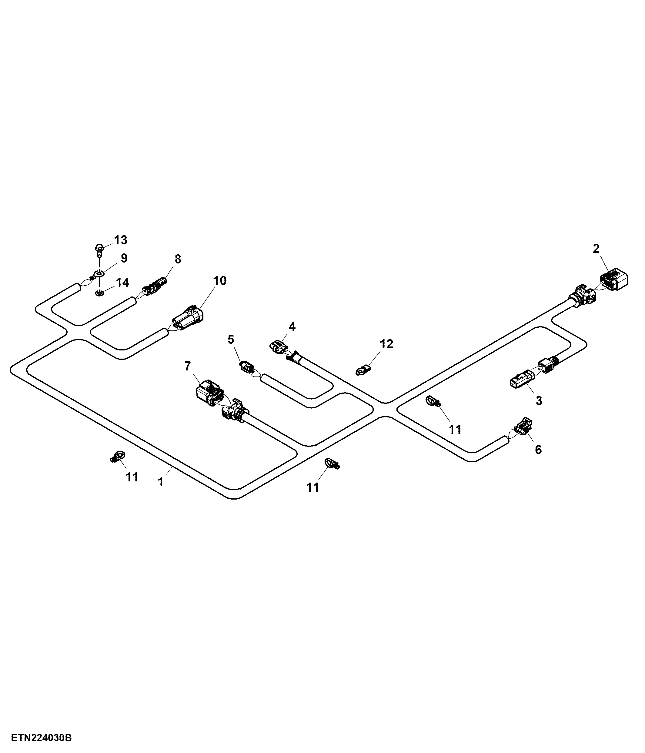 Wiring Harness, Unloading Auger, Folding, 8.7 m (28.5 ft)