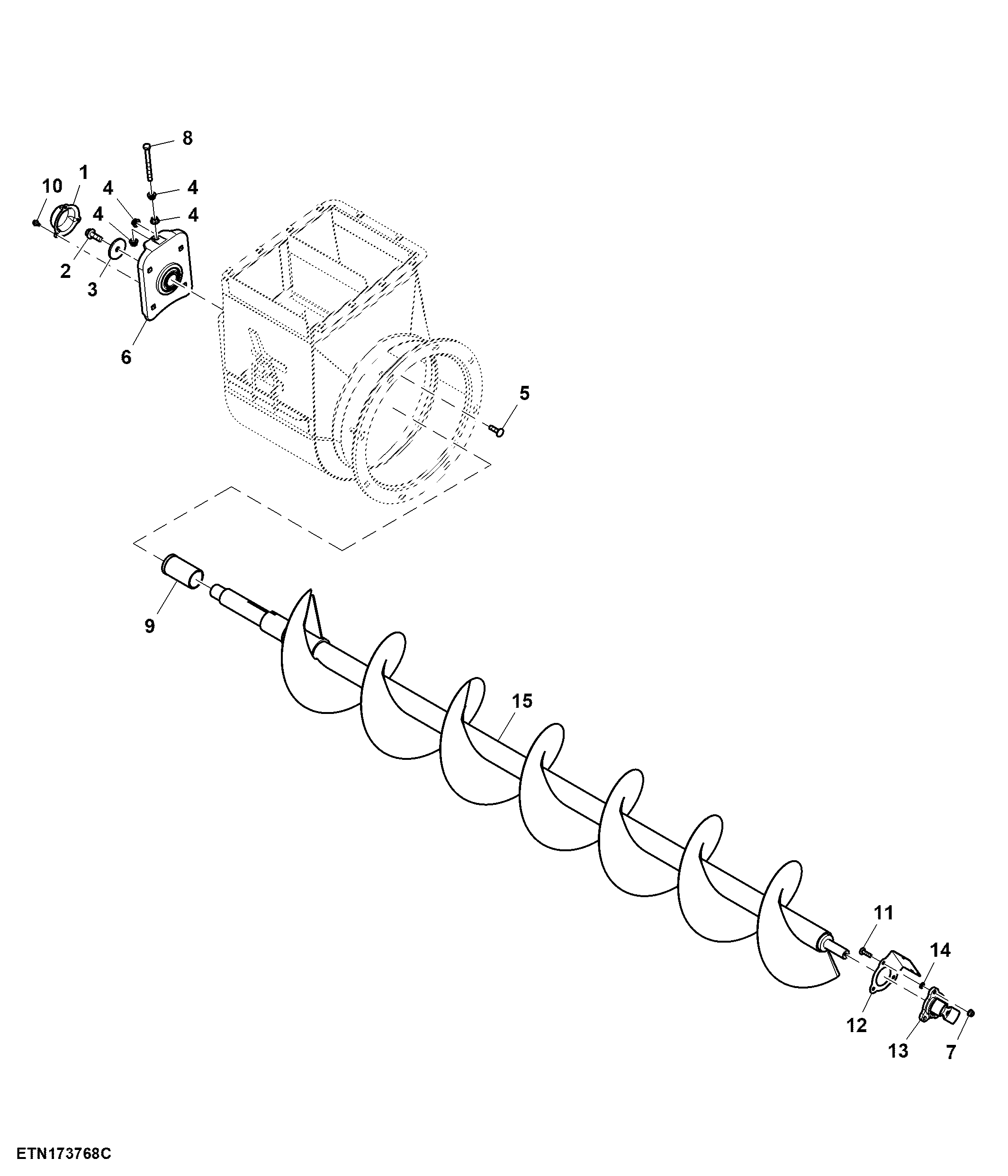 Lower Clean Grain Auger W/ Weight Restriction