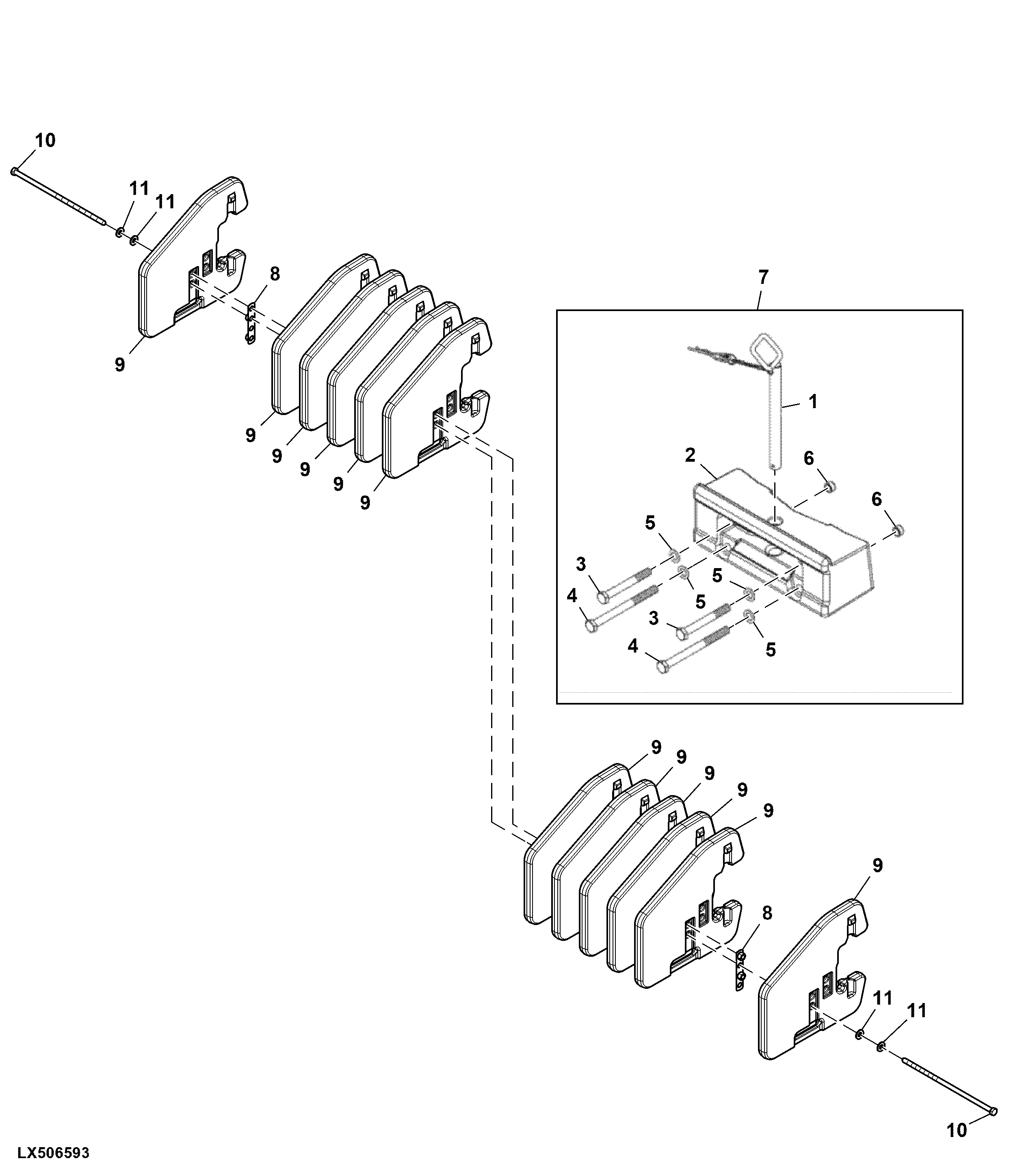 Attachment, Main Frame Basic Weight / 12 Front Weights
