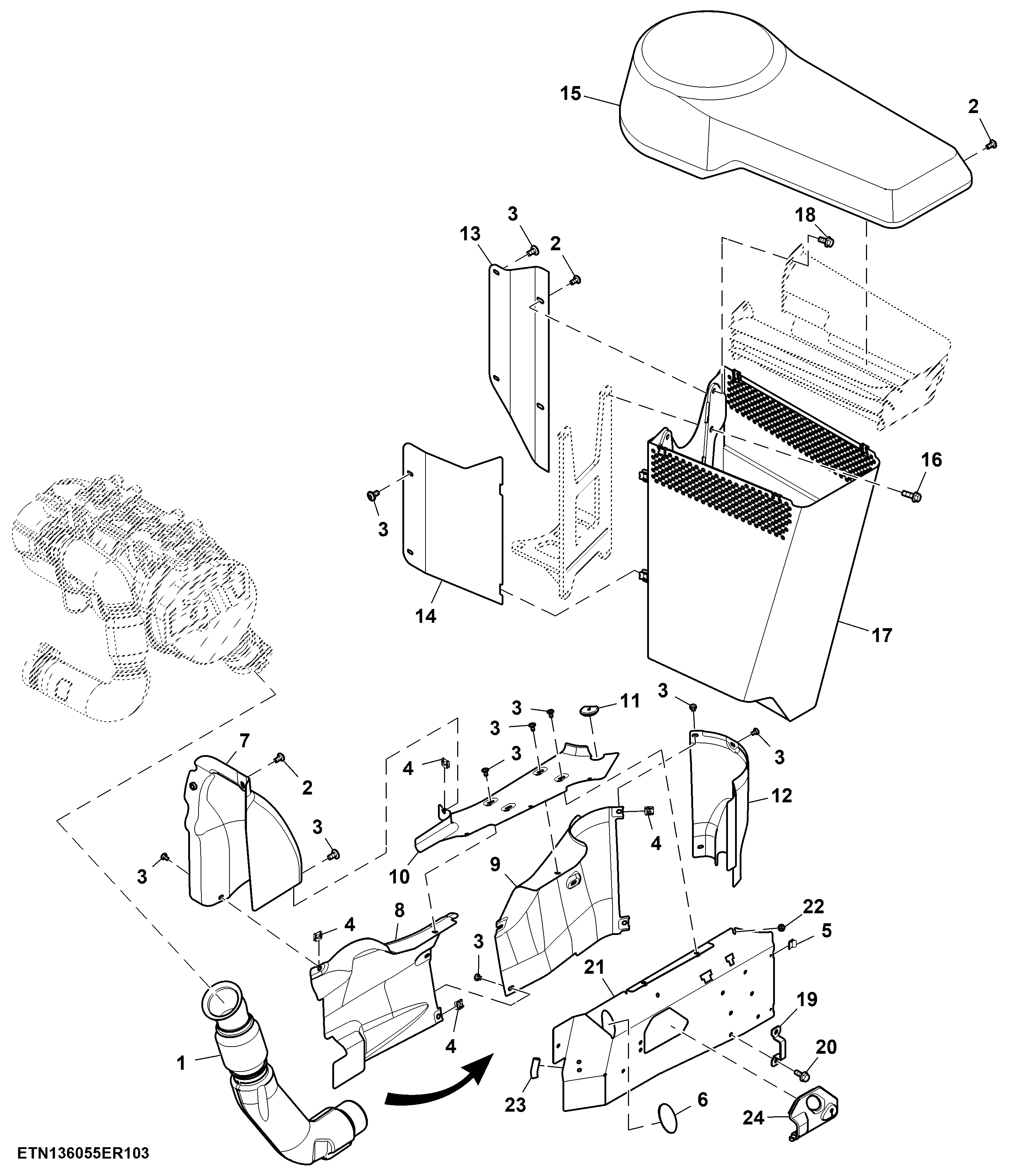 Bracket / Heat Shields, Horizontal Exhaust System ( - 937675)