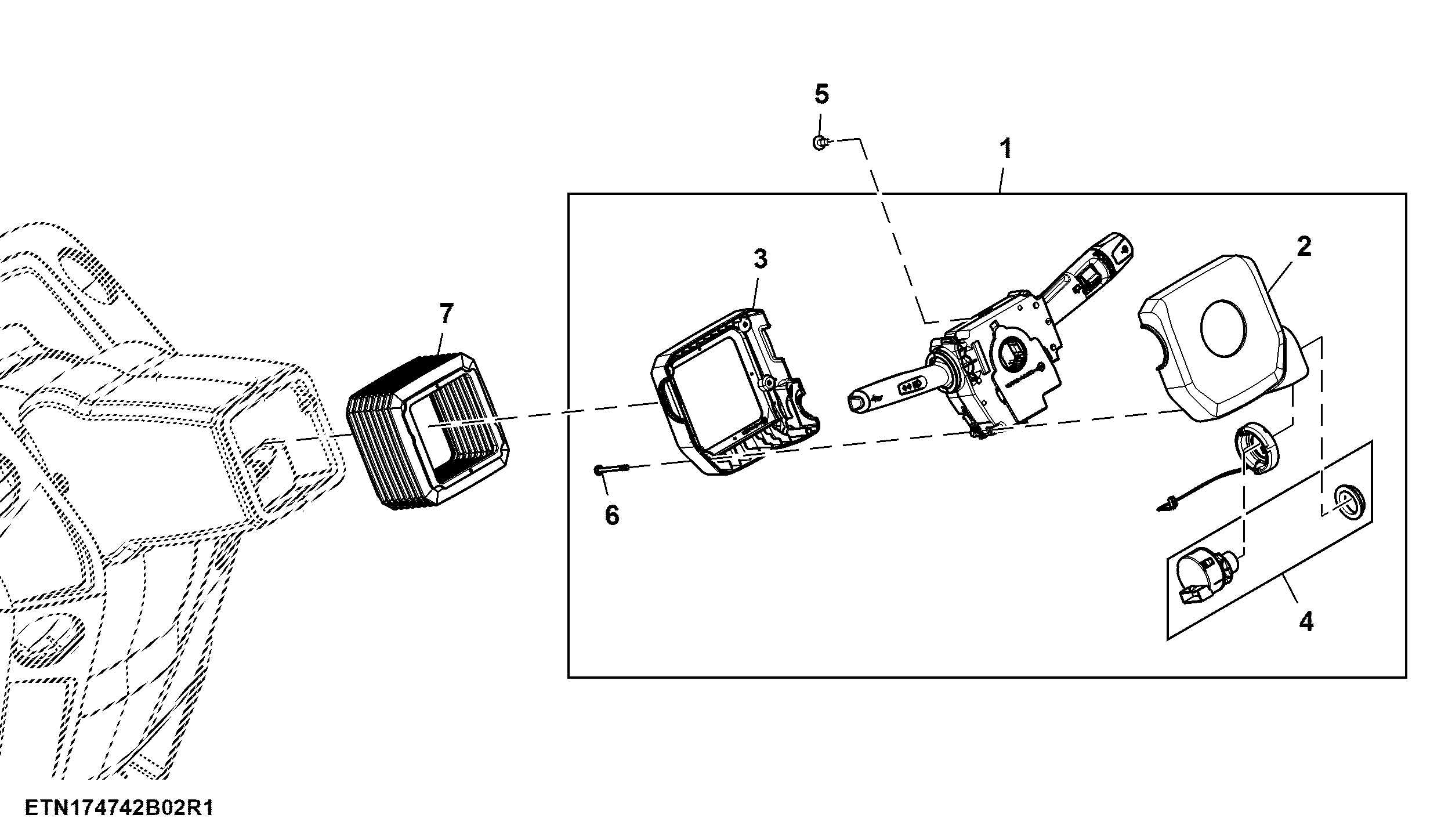 Steering Column Module, W/ RH Reverser, W/ Park Lights, Two Wiper, IVT™/ PST