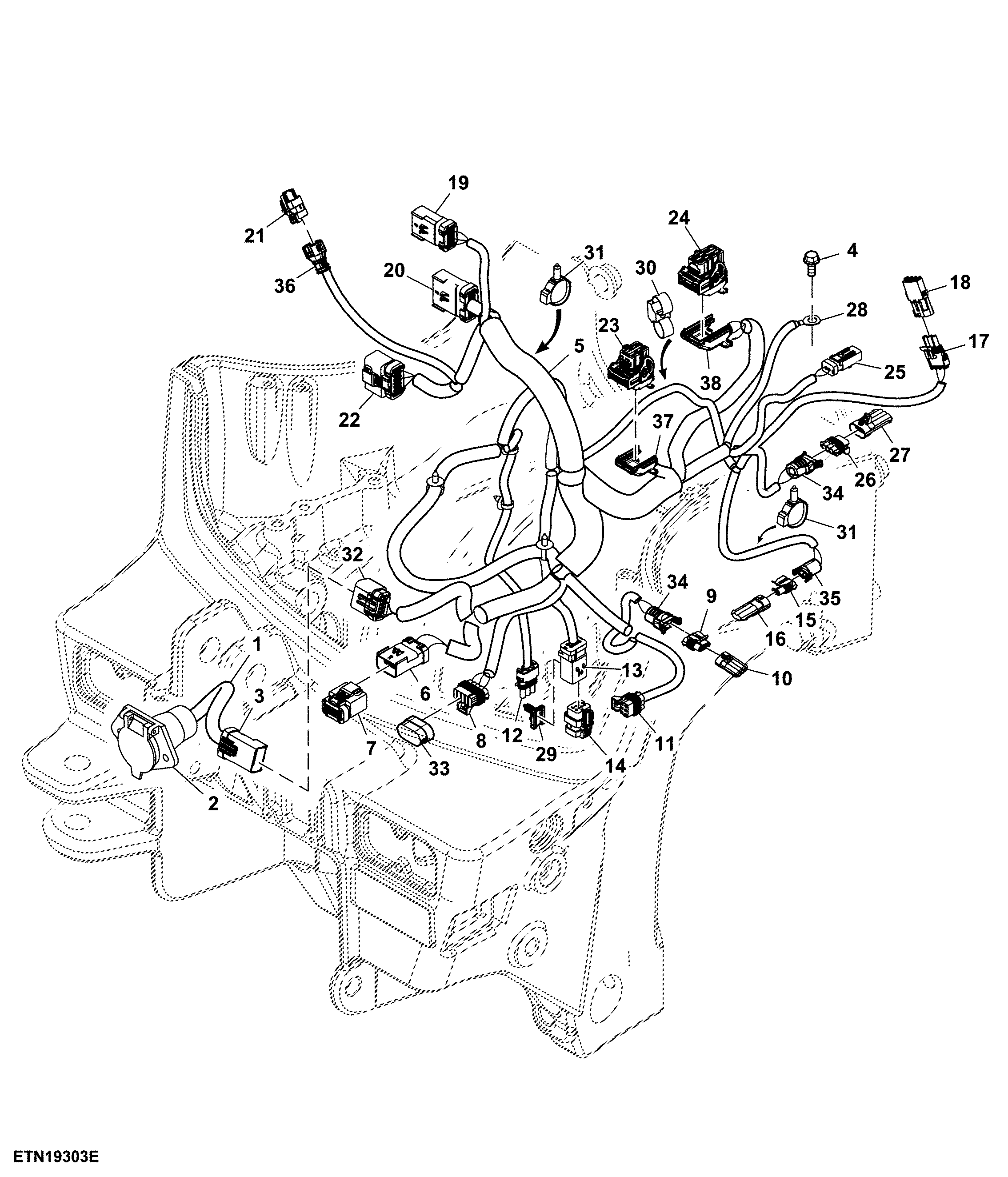 Wiring Harness, Front Hitch, TLS™ (For North America)