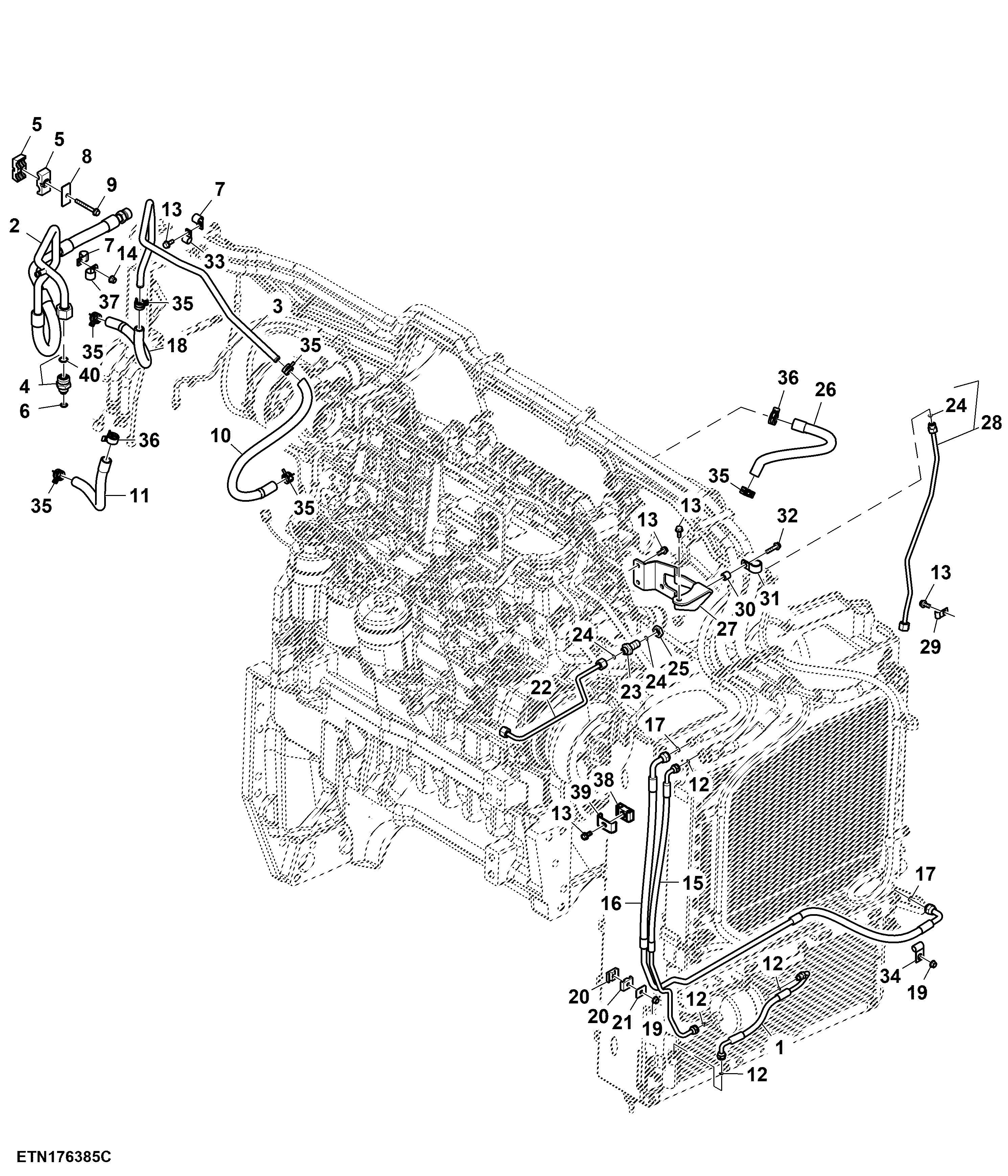 Front Line Bundle, W/O Ether Aid, 1500 MFWD, Group 47/ 48, T3 Engine (1/2) (For EAEU) (150001 - )