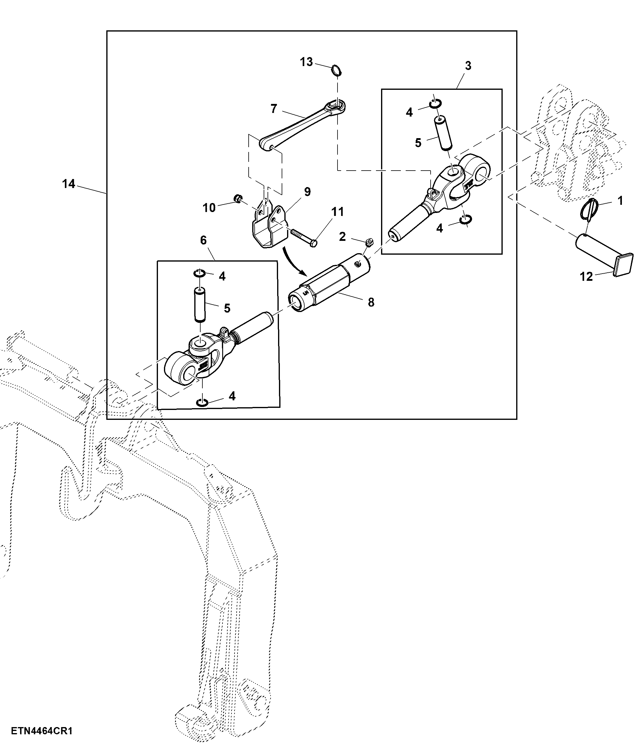 Center Link, Standard, W/ Quick Coupler, Category 3/4N