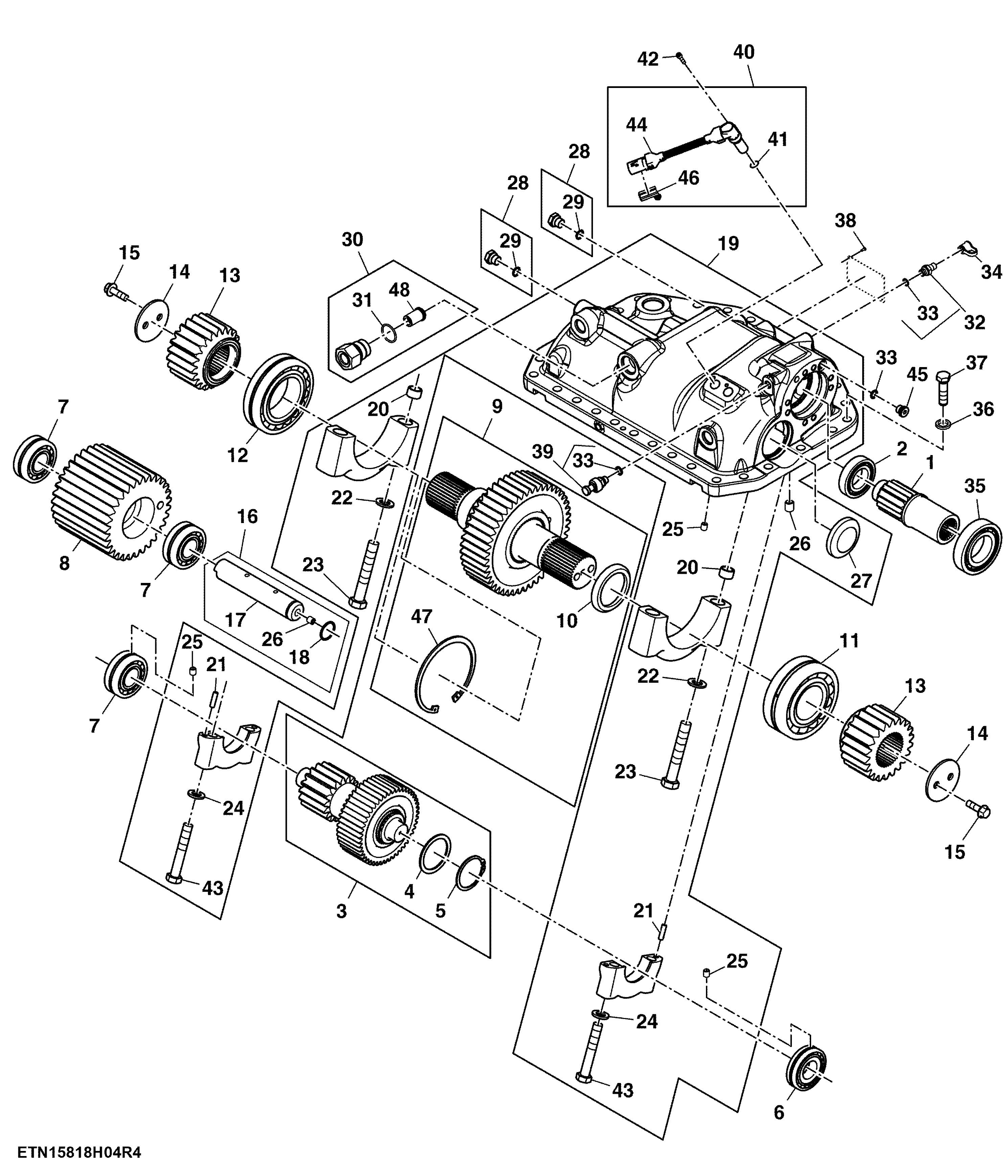 Upper Differential Carrier, 130 cc Steering Pump