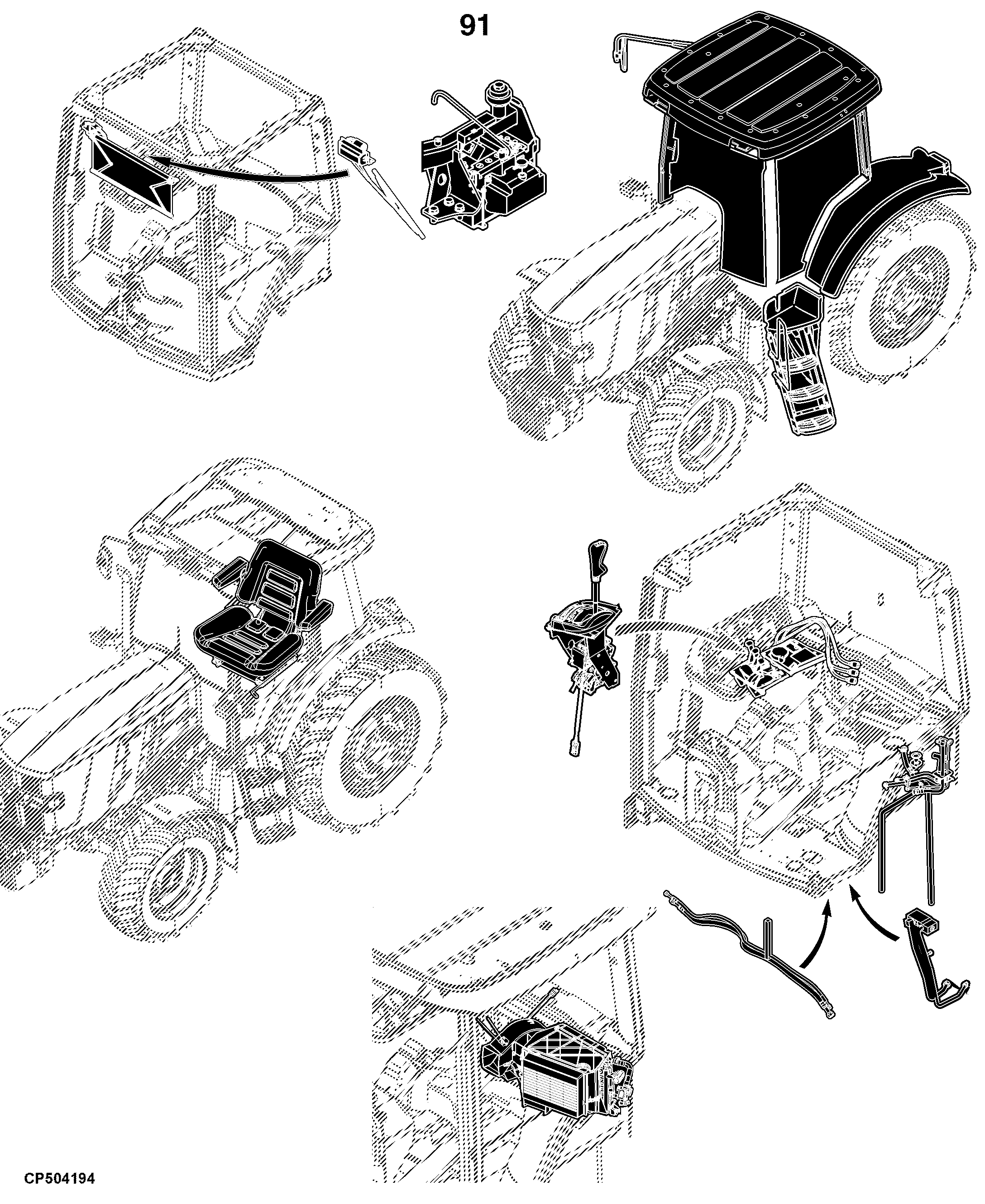 6095B Tractor (Cab) (Engine: 4045HCP04,4045HCP08)(Russia and Asia Edition)
