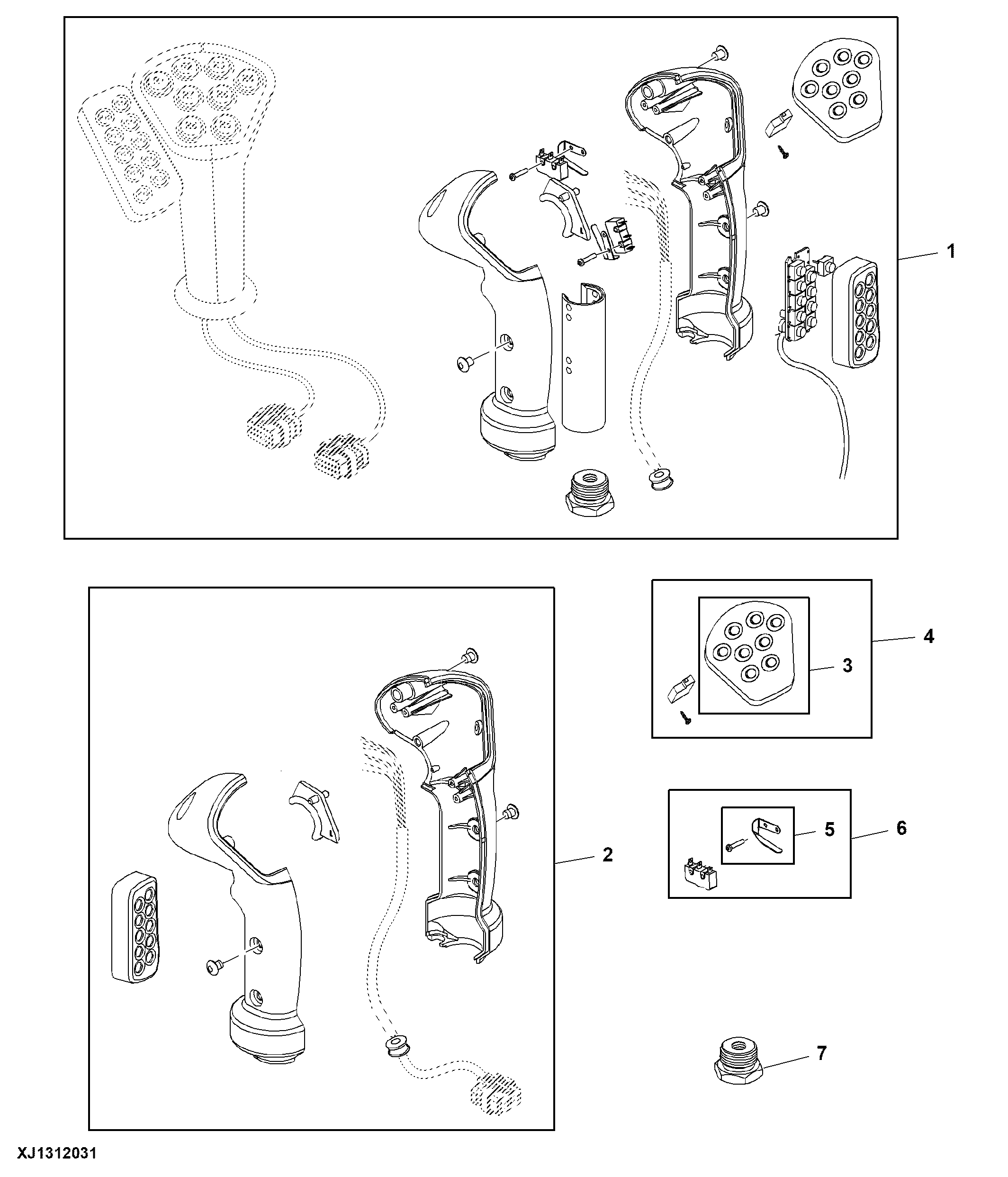 Non-CAN Handle, RH, Trigger Series — Three-Position Switch