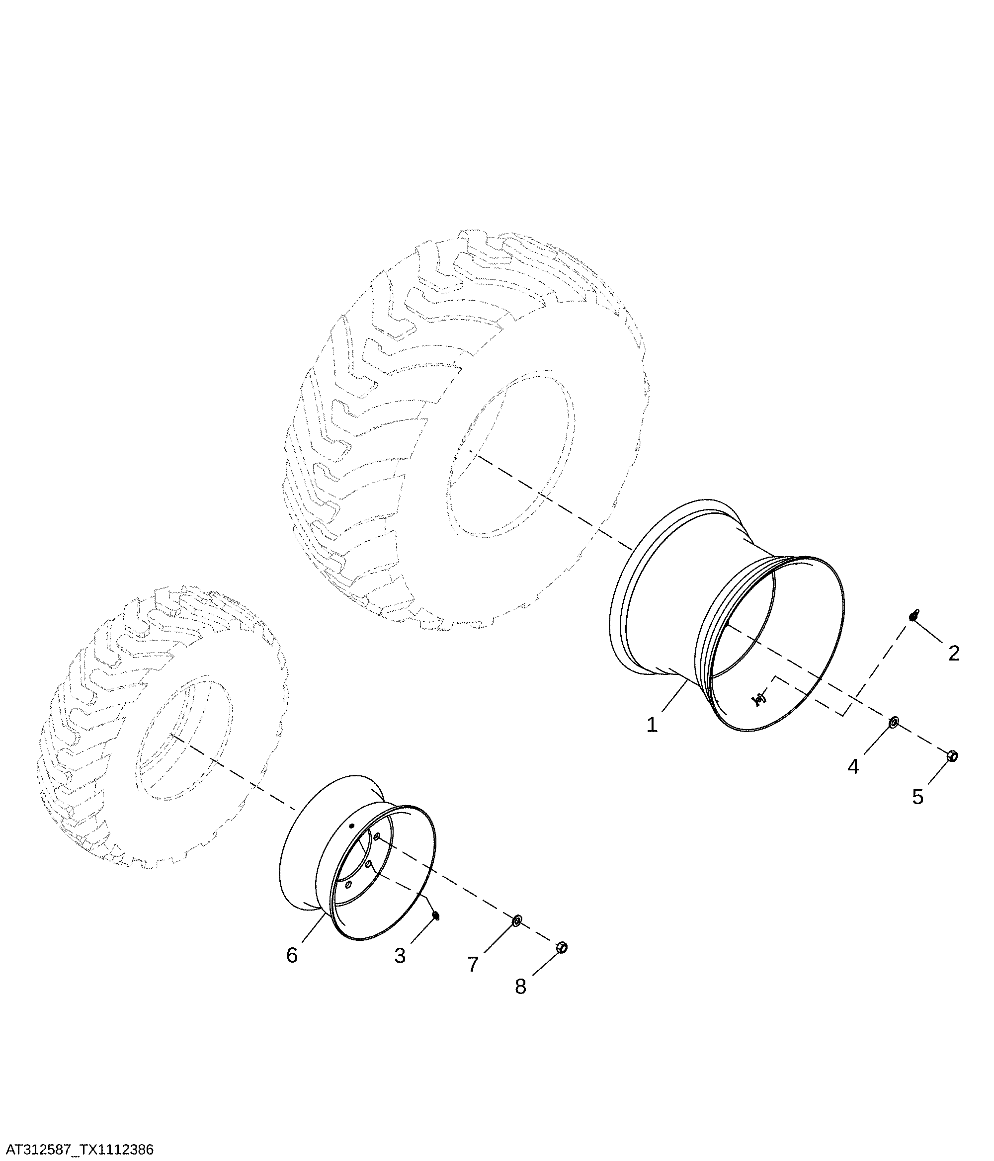 Rim, 21L-24 in. and 12.5 X 80-18 in. Firestone MFWD