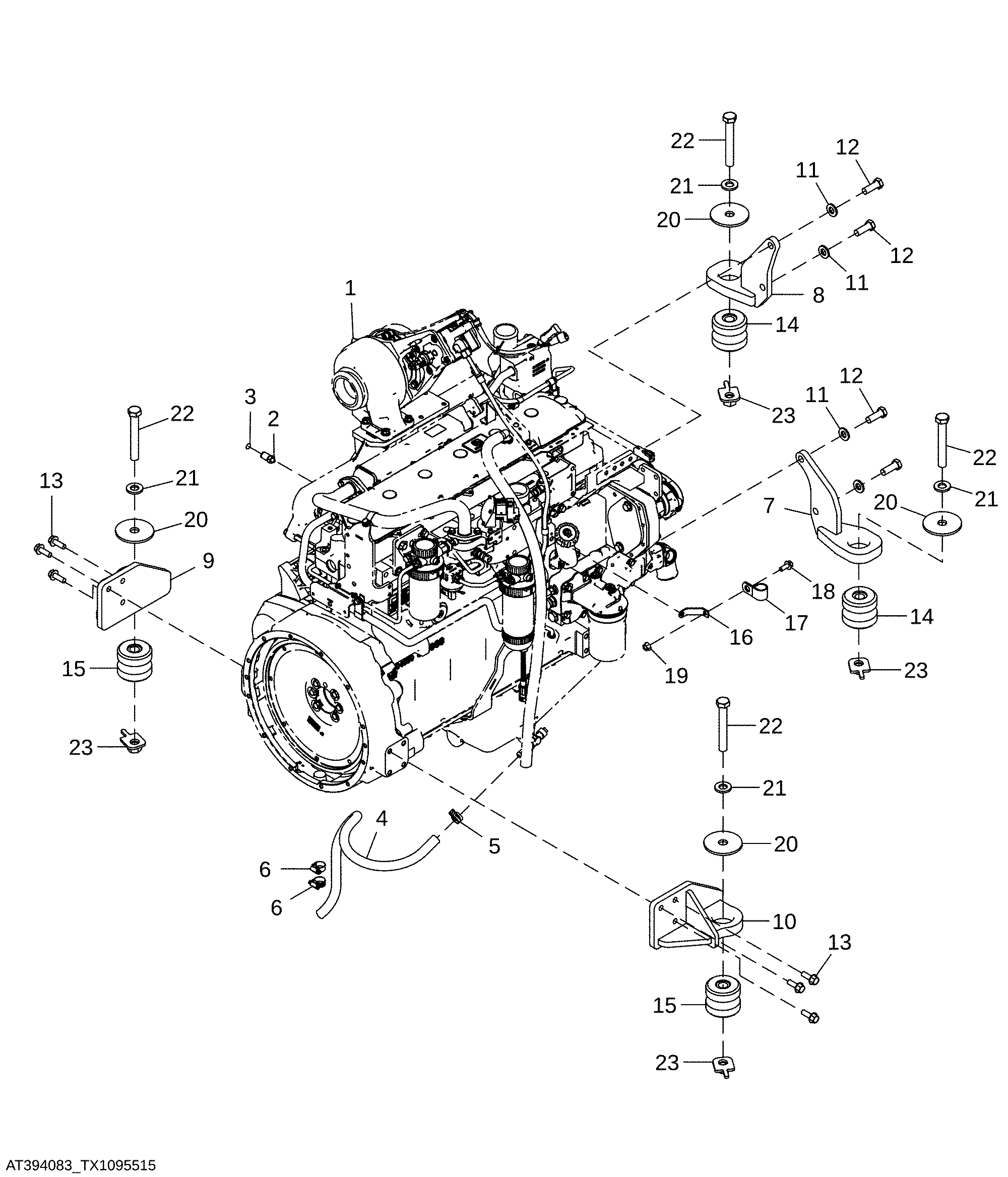 Engine and Mounting Parts (Engine 6068HDW80)