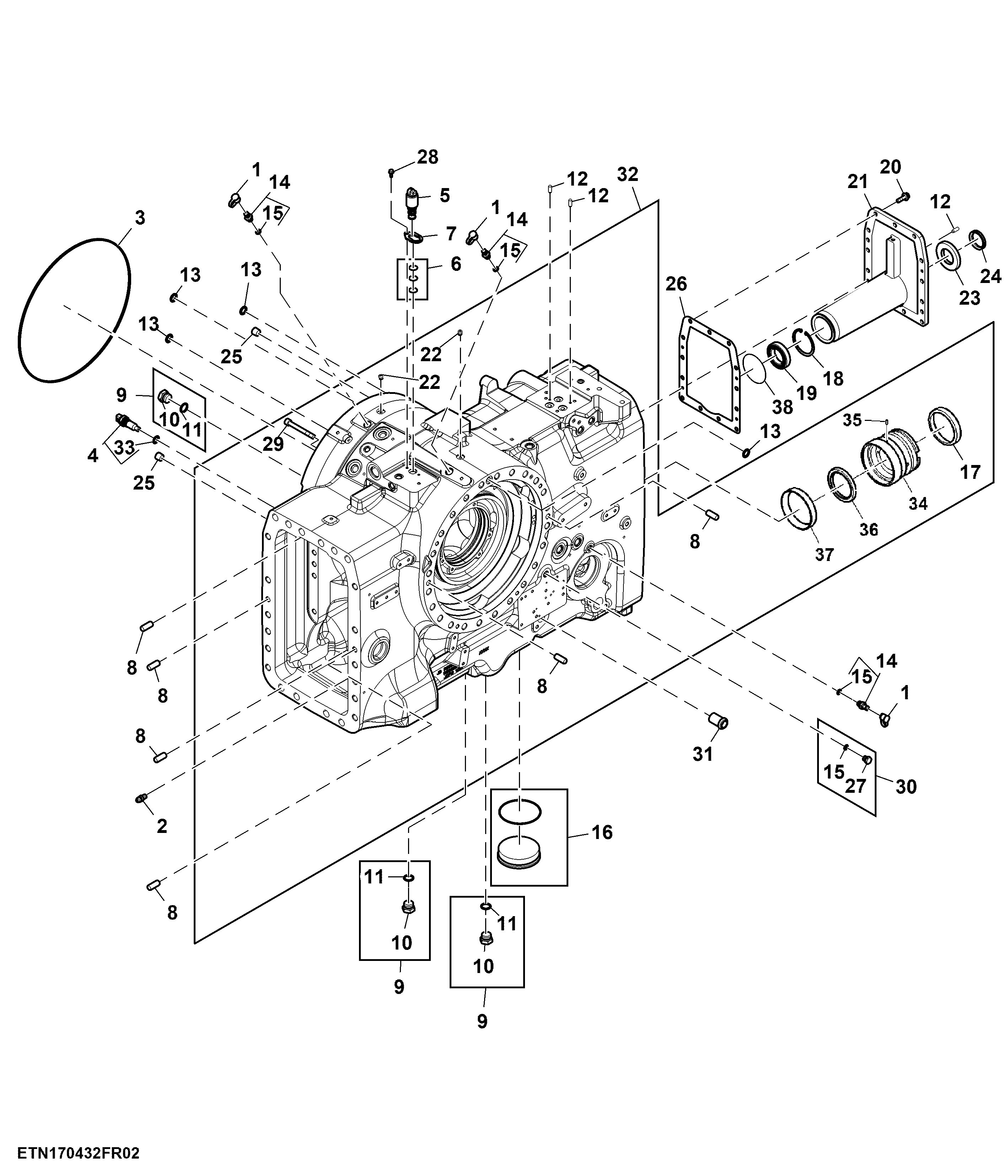 Differential Case Assembly, Rear Axle ( - 804000)