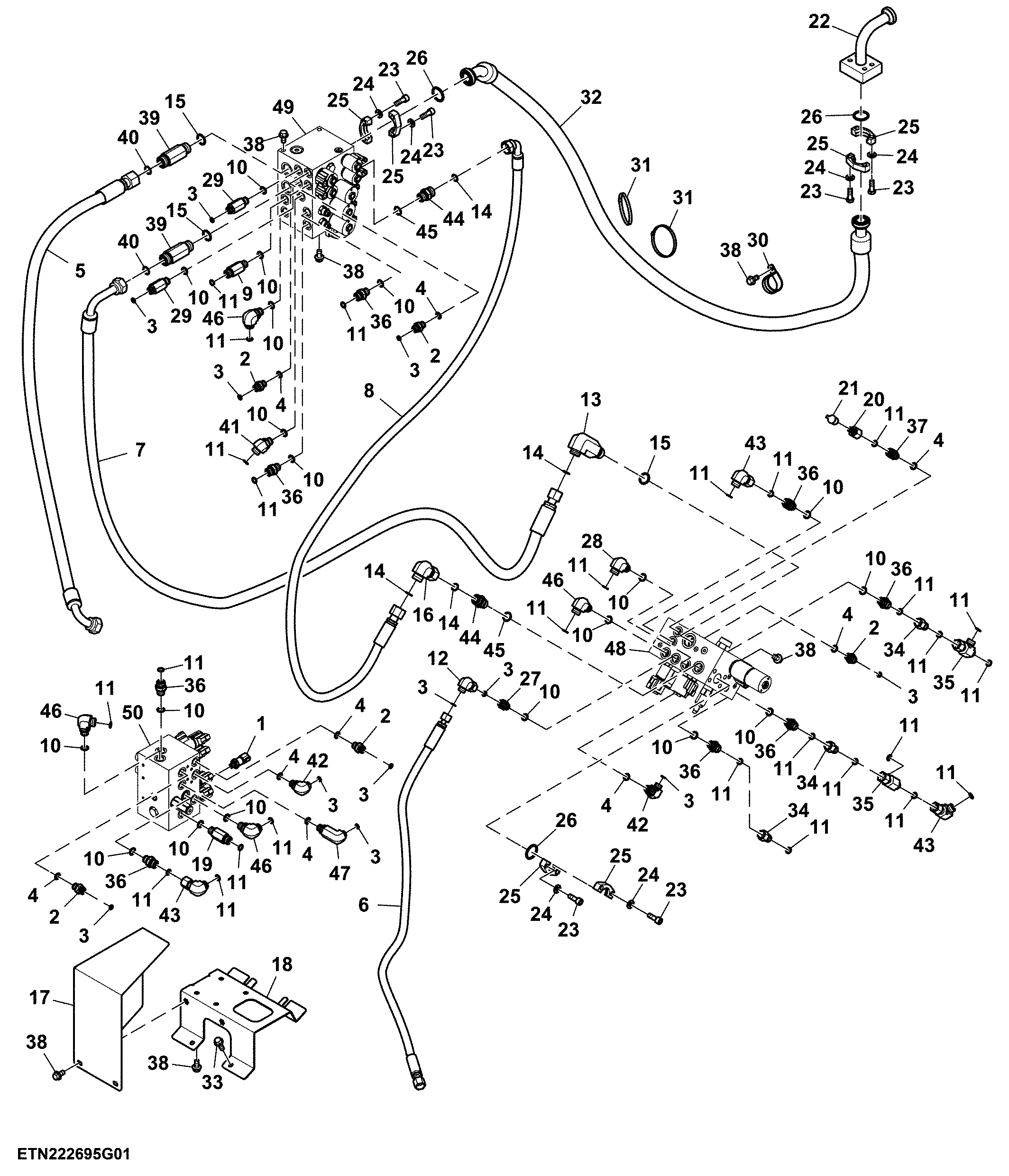 Cylinder Functions Control Valve Hoses (1/2)