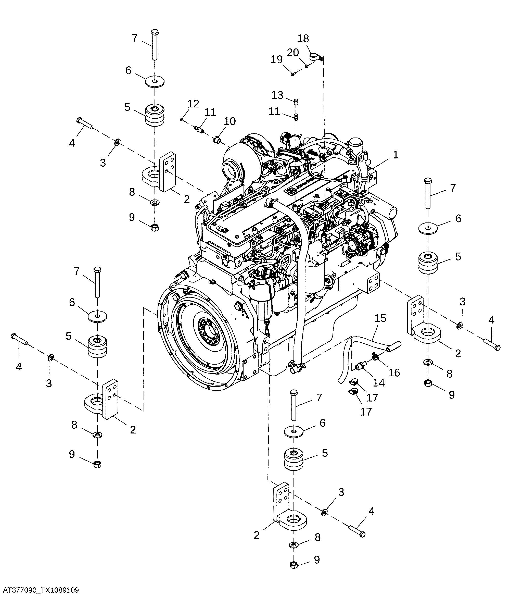 Engine and Mounting Parts (Engine 6090HDW09)